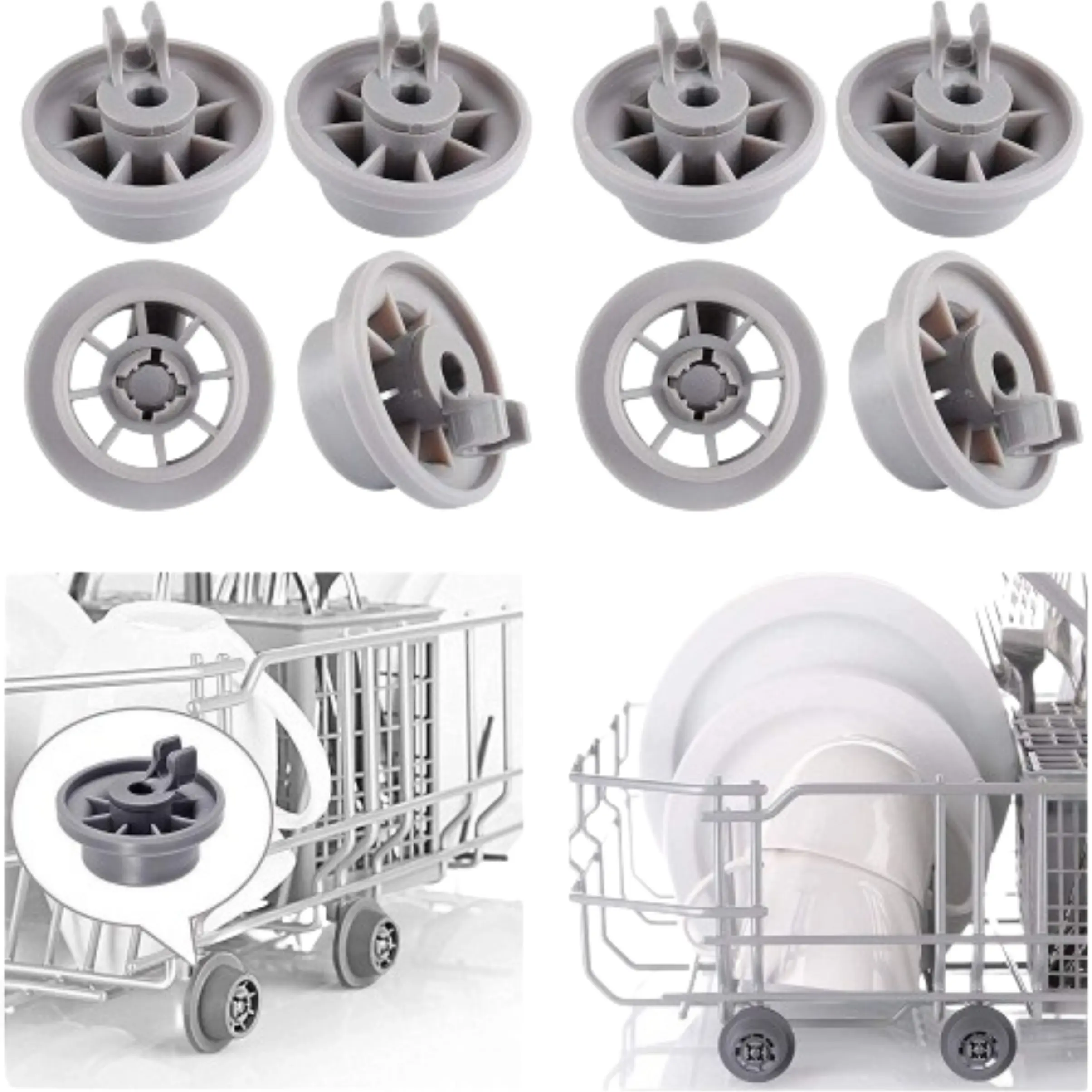 00165314 Bosch Dishwasher Bottom Basket Wheels Set 8 - AP2802428, PS3439123 Perth Appliance Spares
