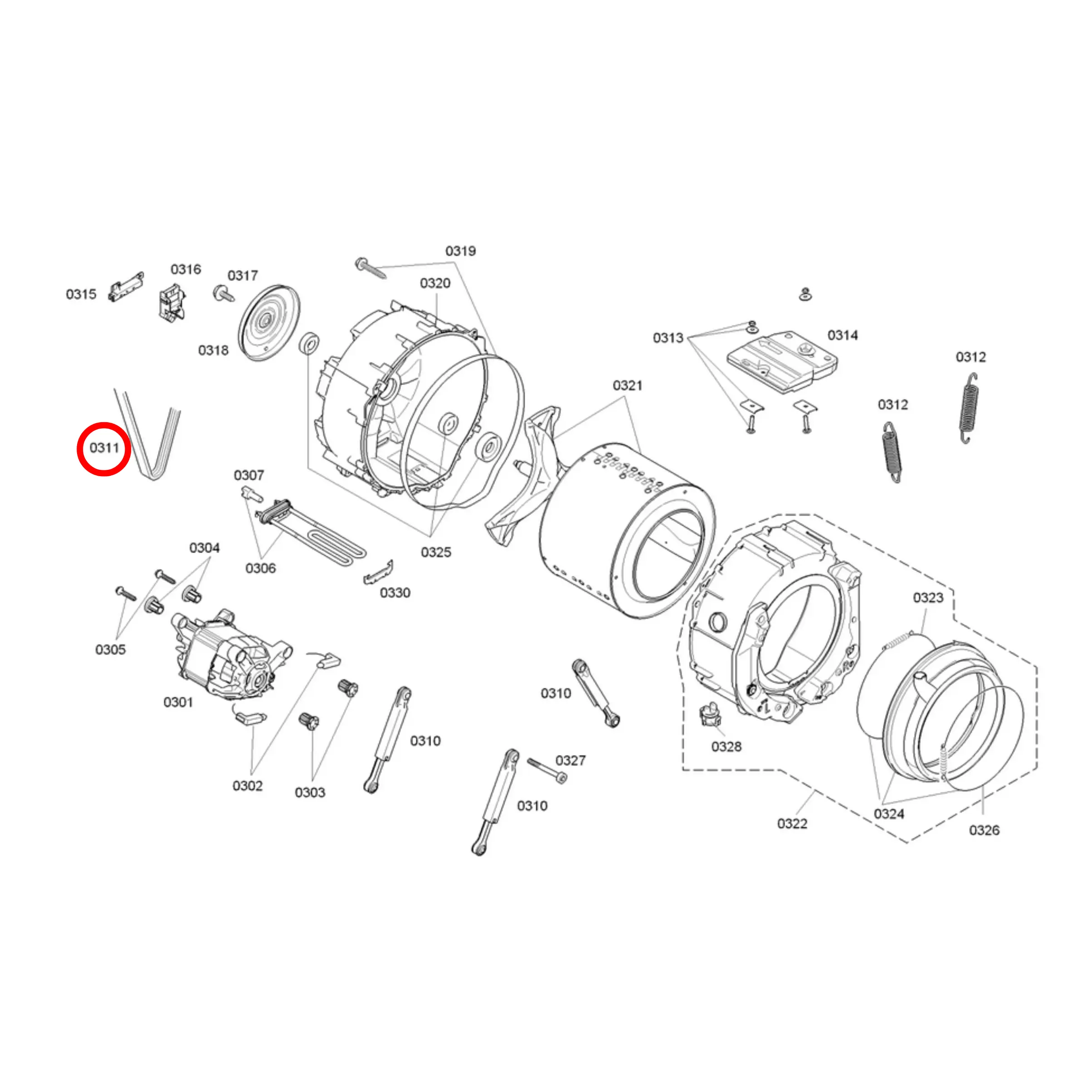 00660579 Bosch Front Load Washing Machine Drive Belt - 00746863, 5PJE1189 Perth Appliance Spares
