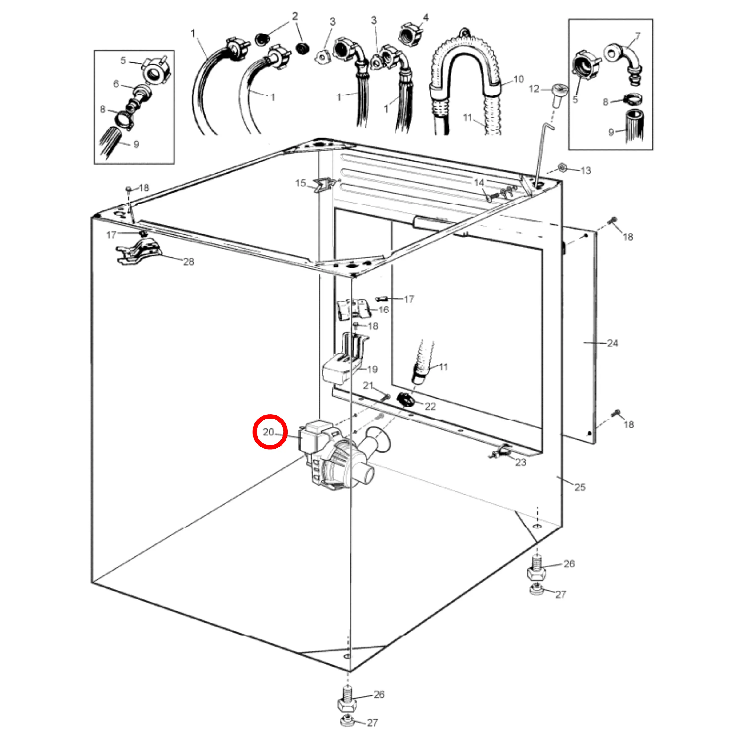 Simpson Washing Machine Synchronous Pump Small Out 0499200049 - SP083, BPX2-105 - Fast Spares
