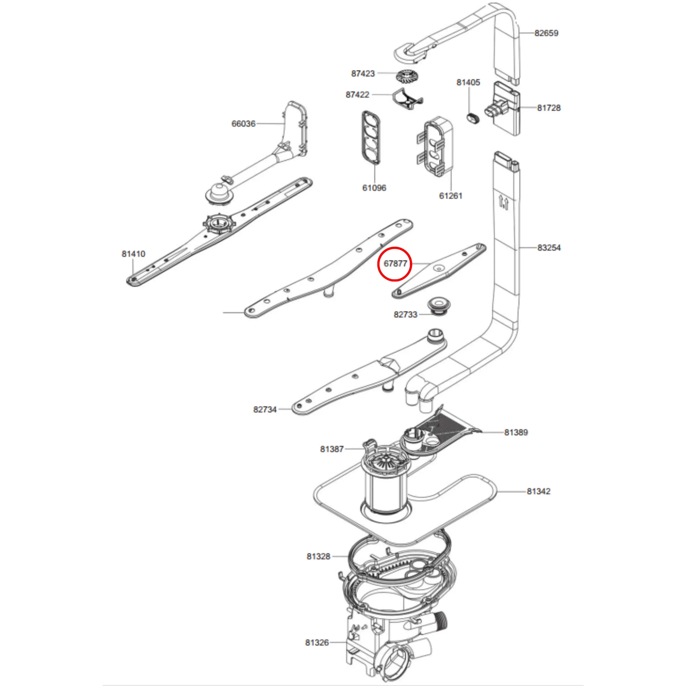 064570075 Smeg Dishwasher Small Spray Arm Perth Appliance Spares