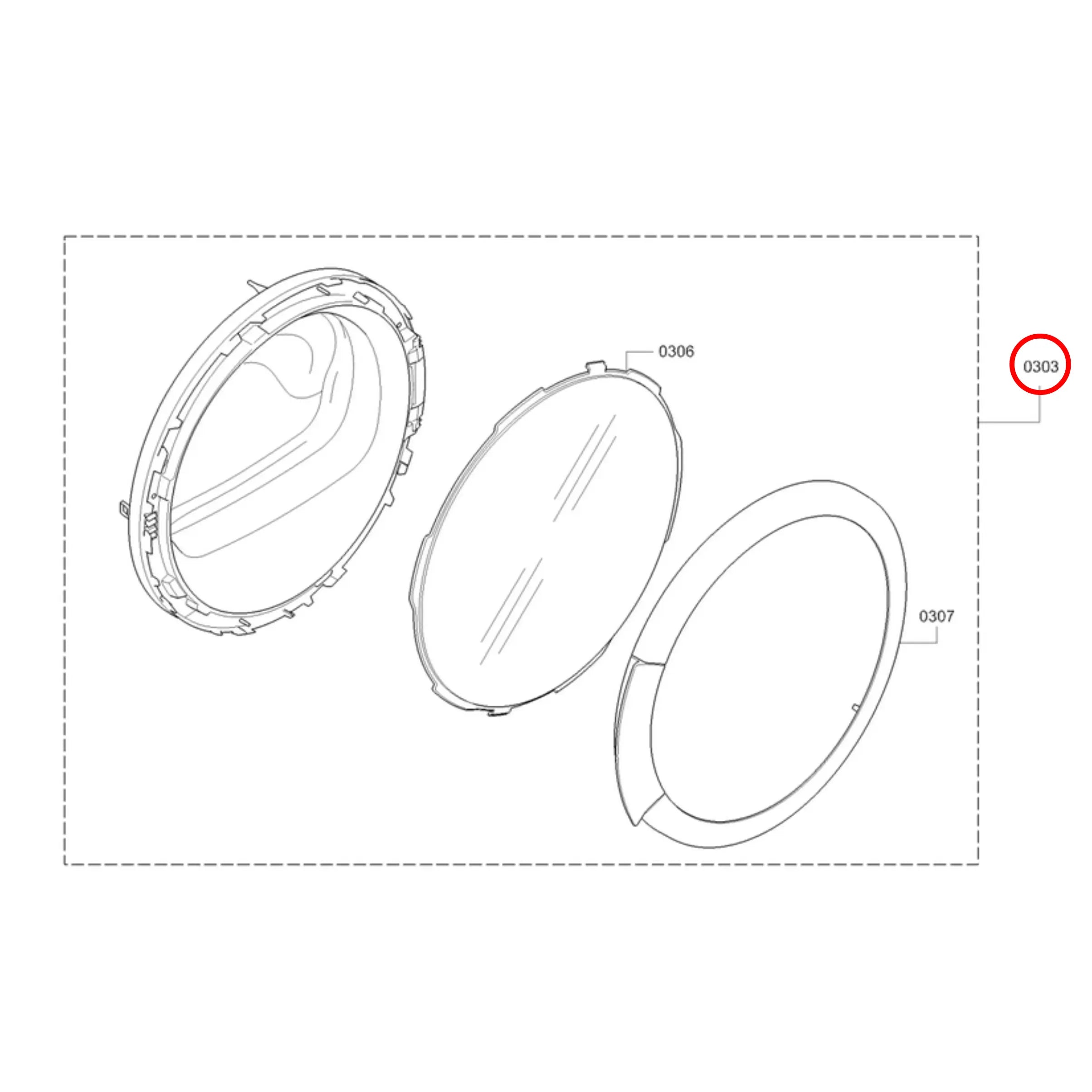 11012069 Bosch Dryer Window Door Assembly - 00748215 Perth Appliance Spares