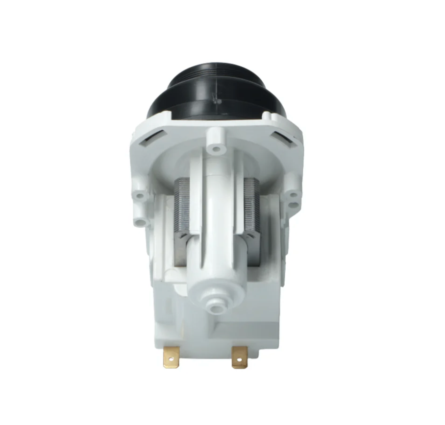 Front view of 140000738017 dishwasher drain pump for AEG, Dishlex and Electrolux dishwashers