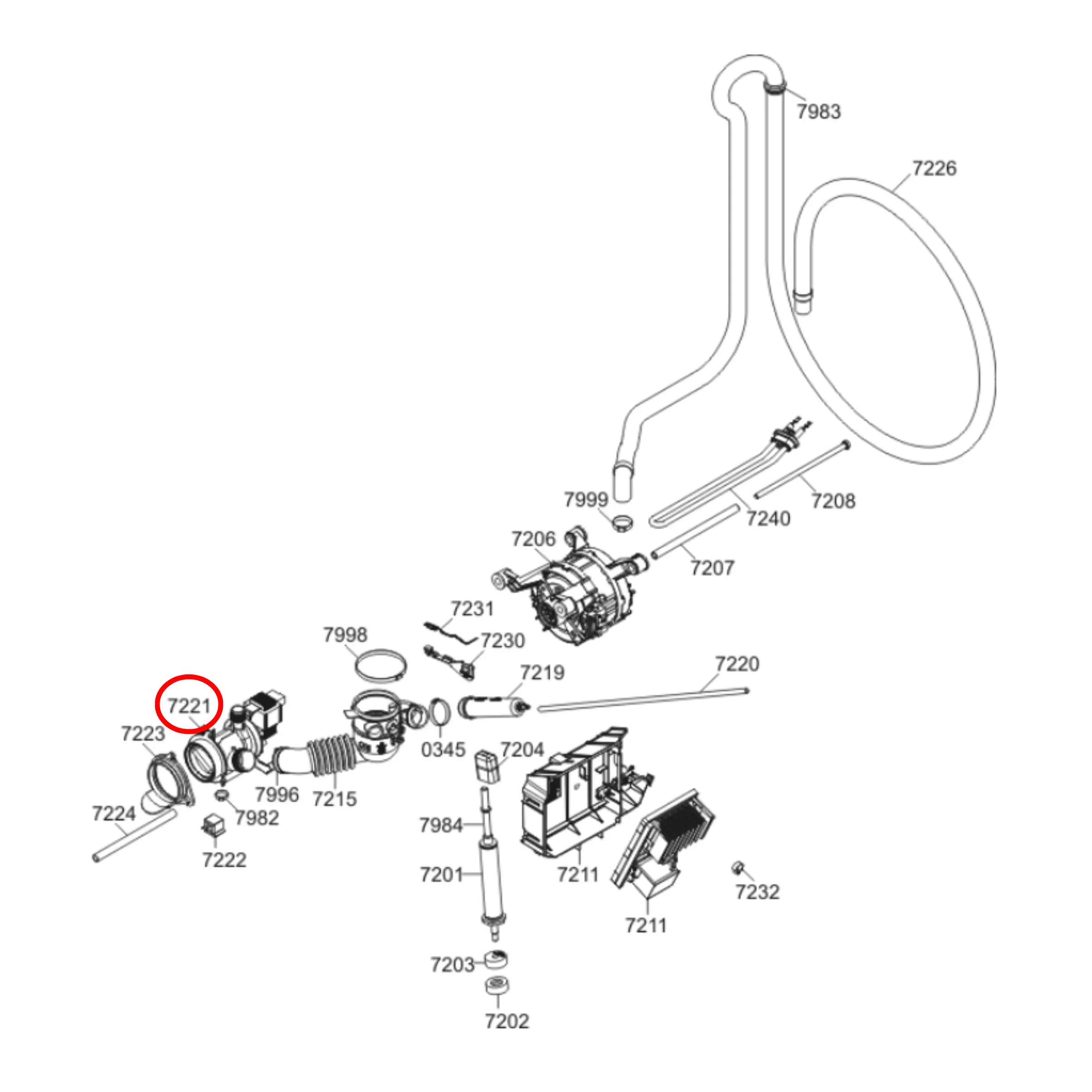 183435 Asko Washing Machine Filter Housing With Pump 230V-50Hz – 663437, 440584 - Fast Spares