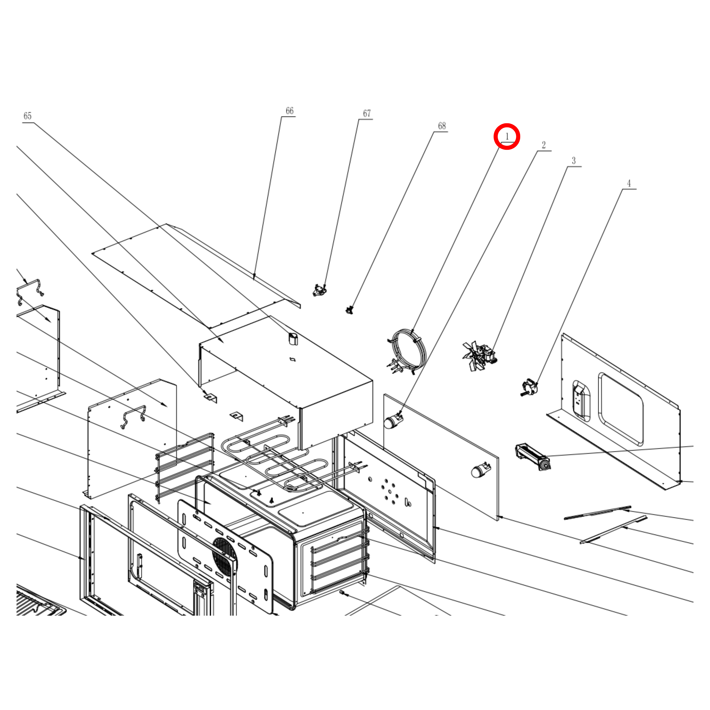 33303032 Technika Oven Fan Forced Element 1950W - SE327, PA210008045 Perth Appliance Spares
