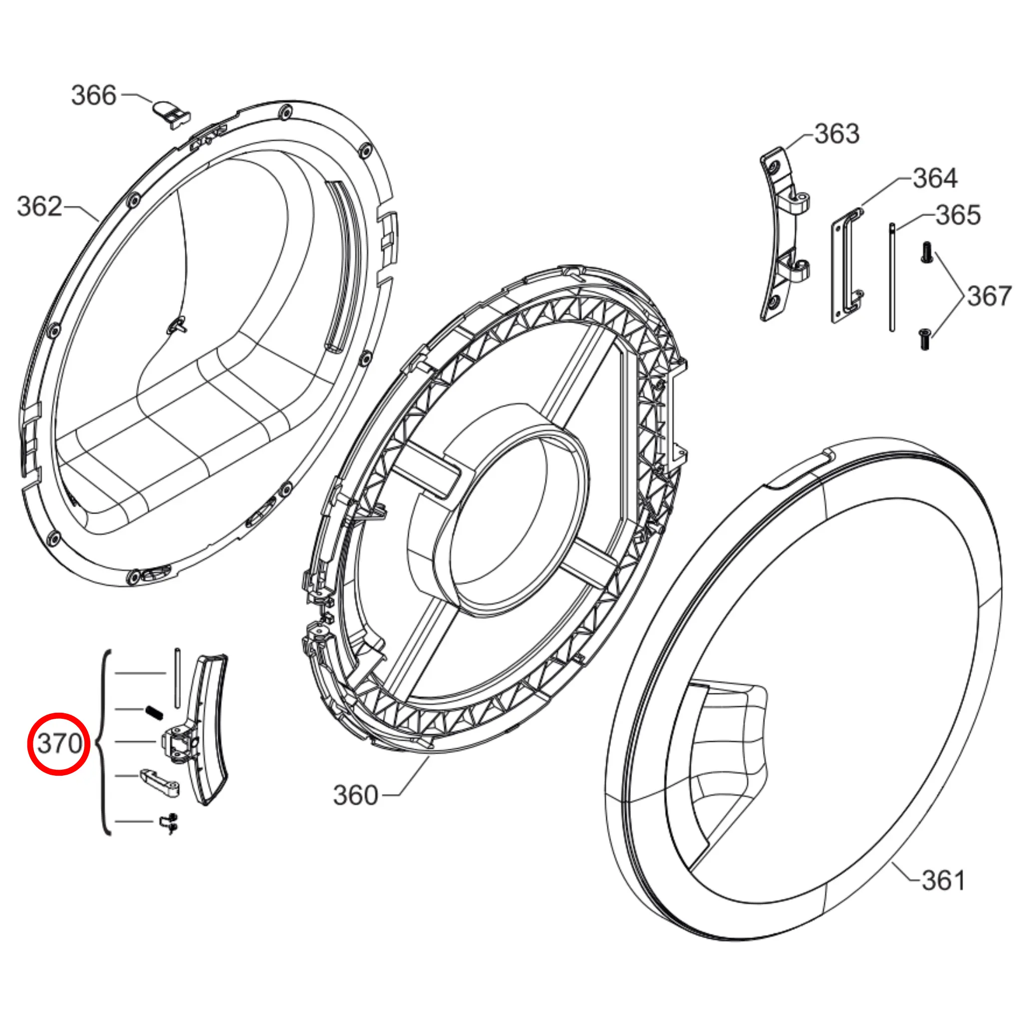 4055237731 Electrolux Dryer Door Handle - 4055123634 Perth Appliance Spares