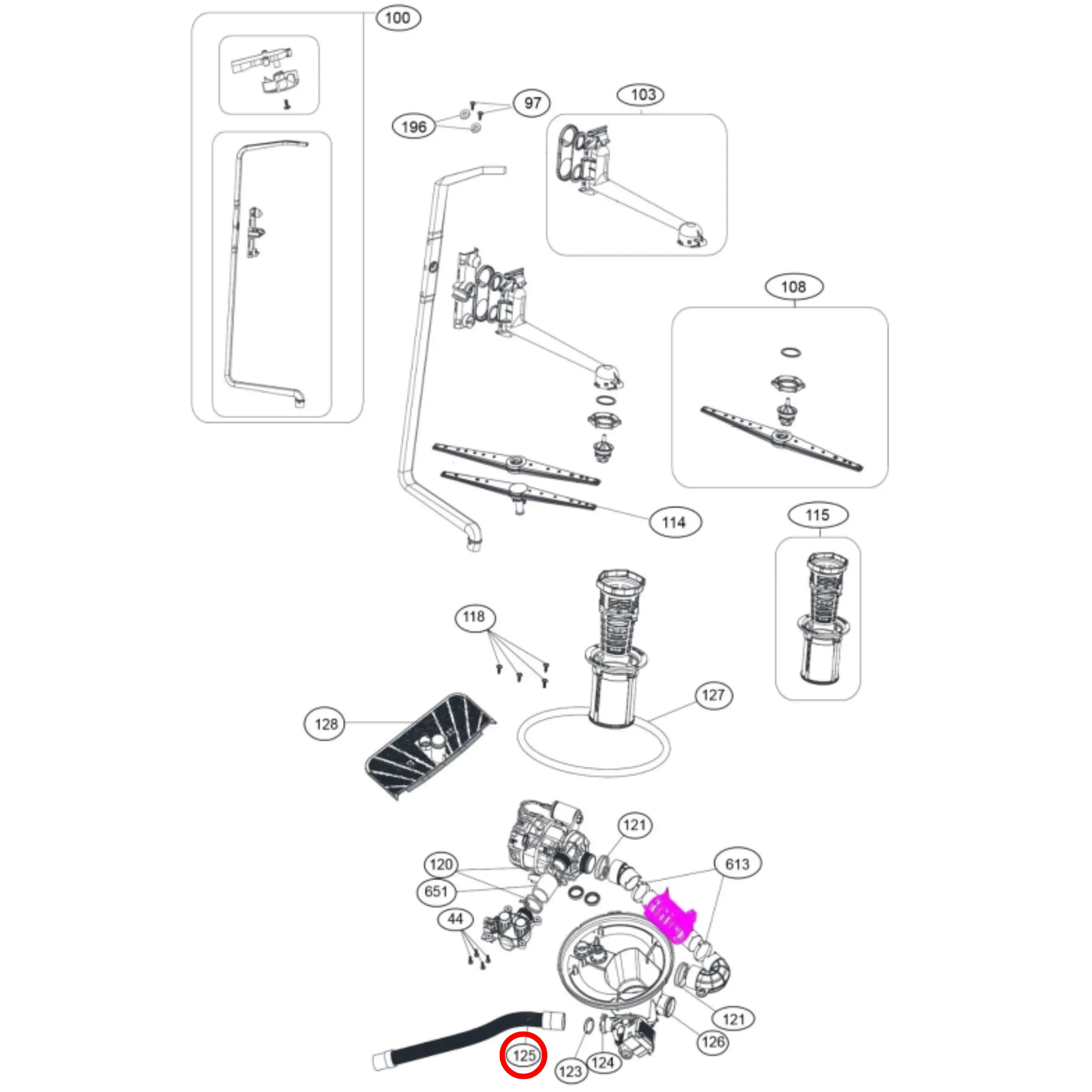 Westinghouse Dishwasher Drain Hose 2M 42005936 Fast Spares