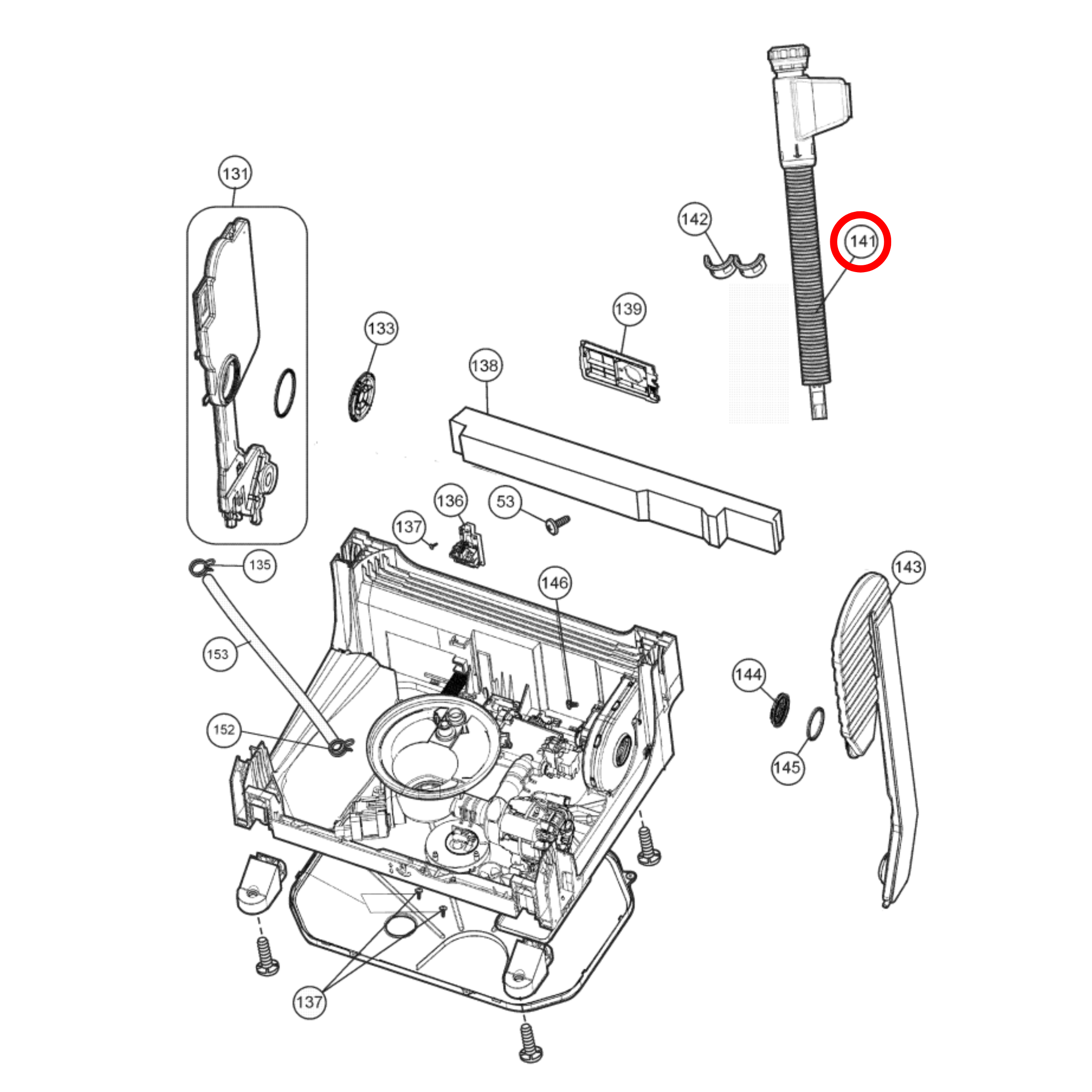 42104666 Westinghouse Dishwasher Inlet Hose – 140180589024, 32018148, 4055705521