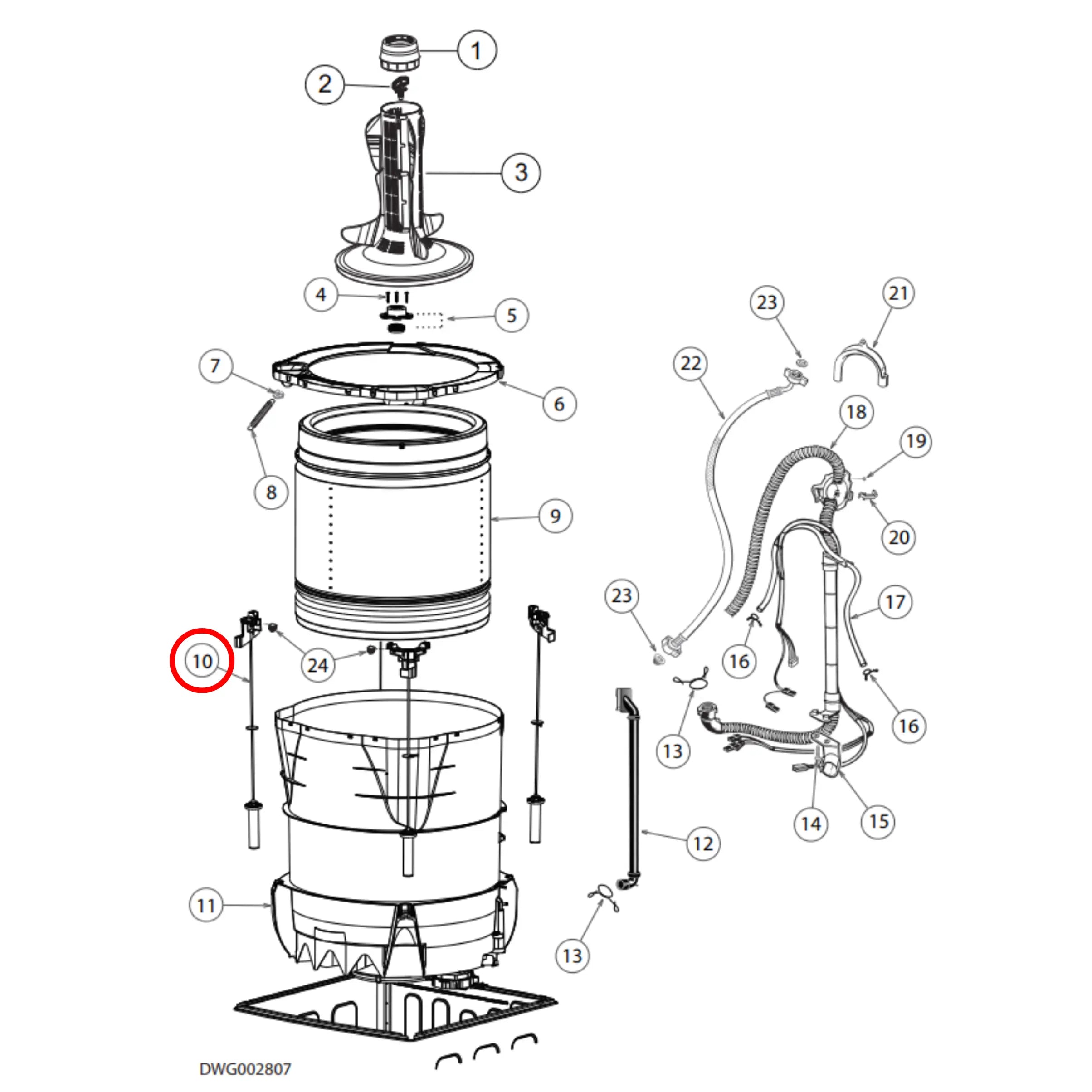 430055P Fisher & Paykel Top Load Washing Machine Suspension Kit Pack Of 4 Perth Appliance Spares