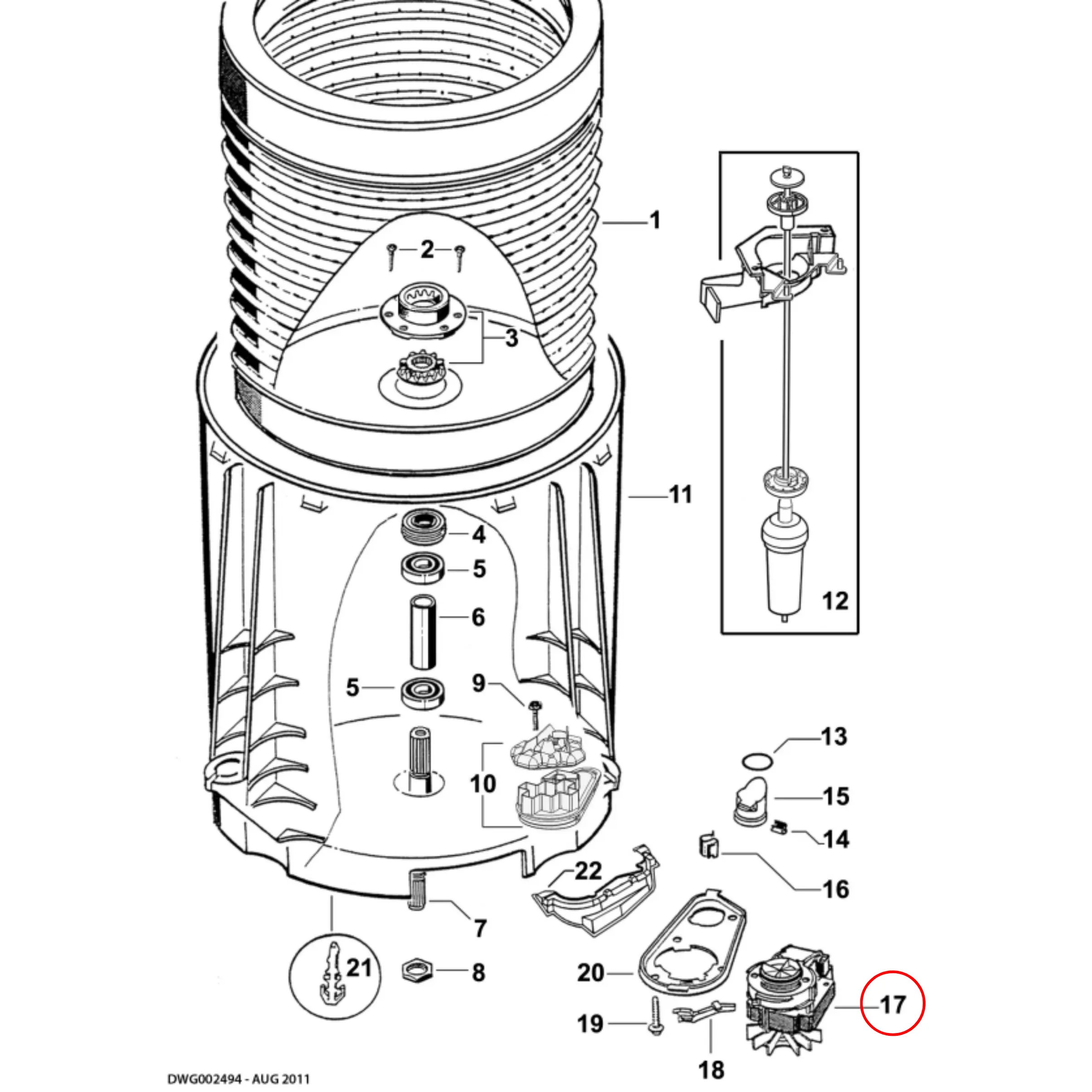 430144 Water Motor Drain Pump for Fisher & Paykel Washing Machine – Replaces 420324P, FP005D - Fast Spares