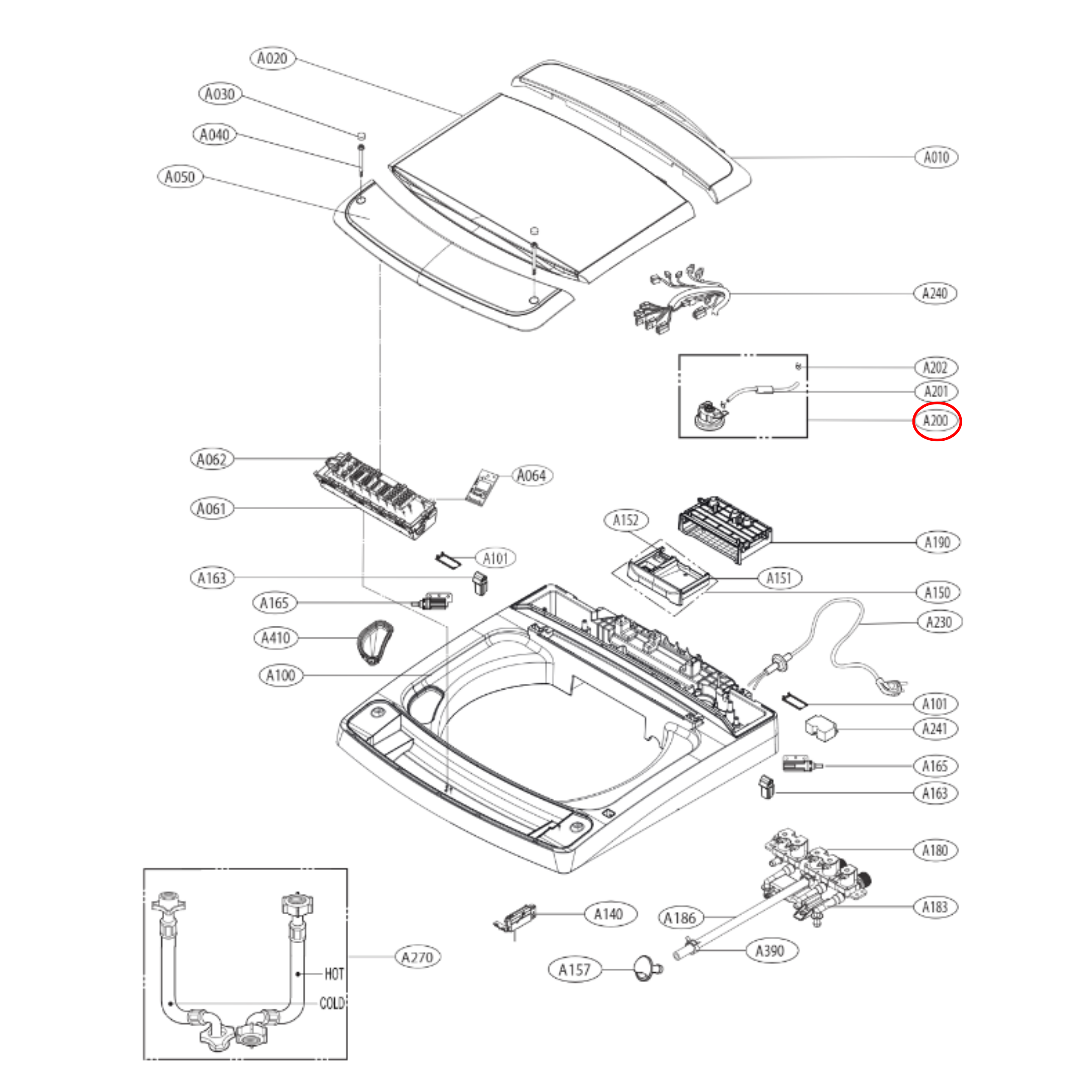 LG Top Load Washing Machine Pressure Sensor Switch – 6501EA1001R (EBF62754506)