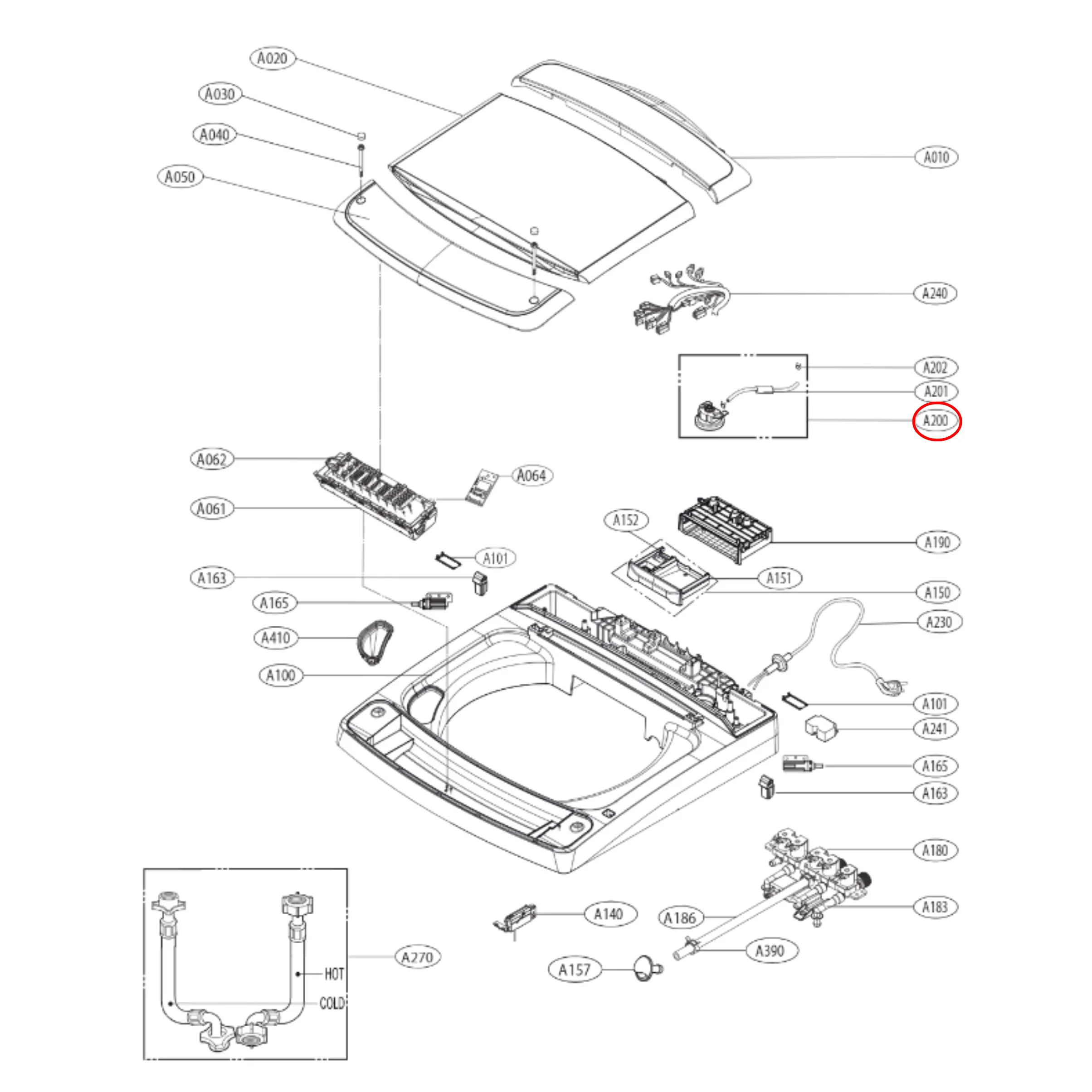LG Top Load Washing Machine Pressure Sensor Switch – 6501EA1001R (EBF62754506) - Fast Spares