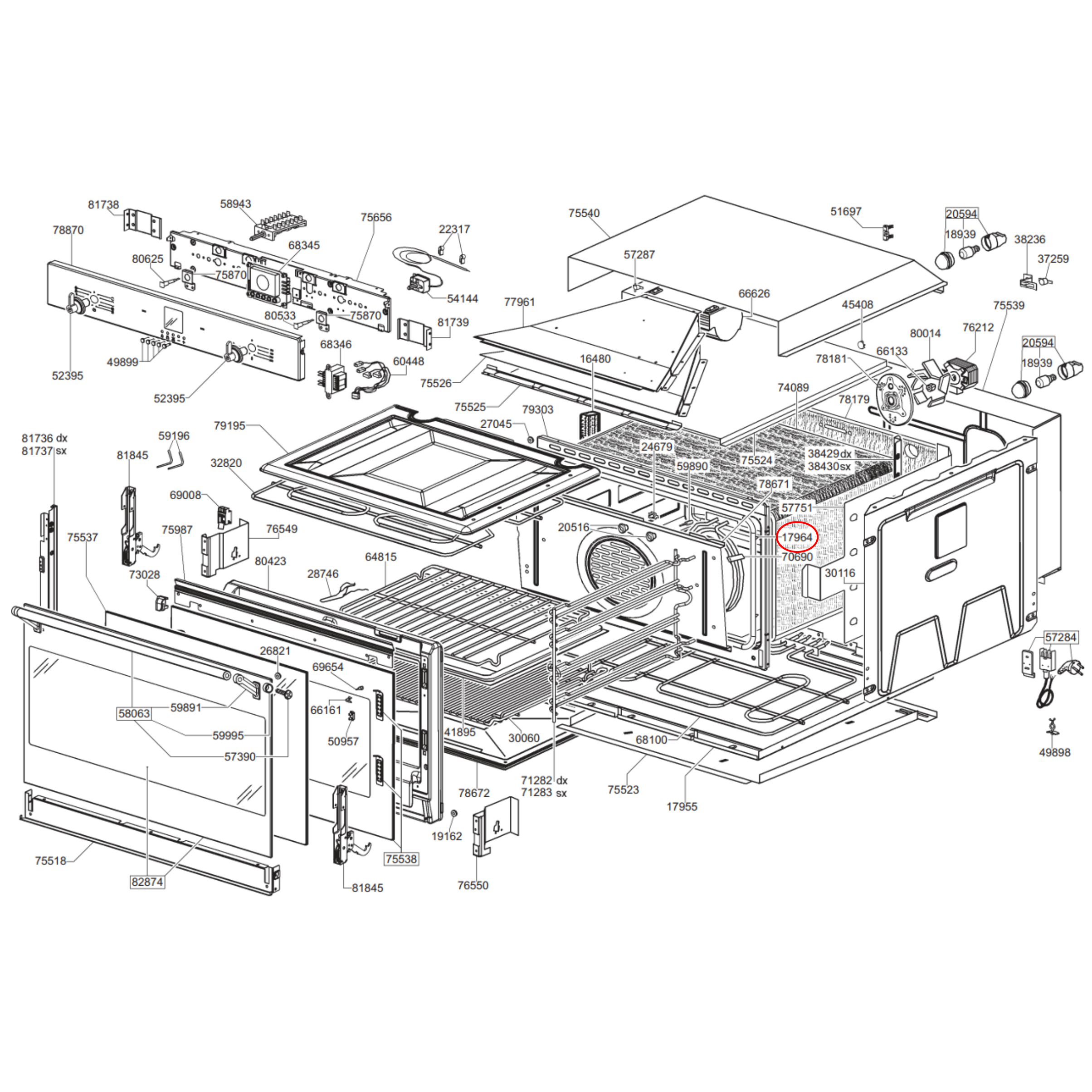 754131959 Smeg, Whirlpool 700Mm Oven Door Seal 580Mm x 320Mm - SE264, 481246818111, 754130475