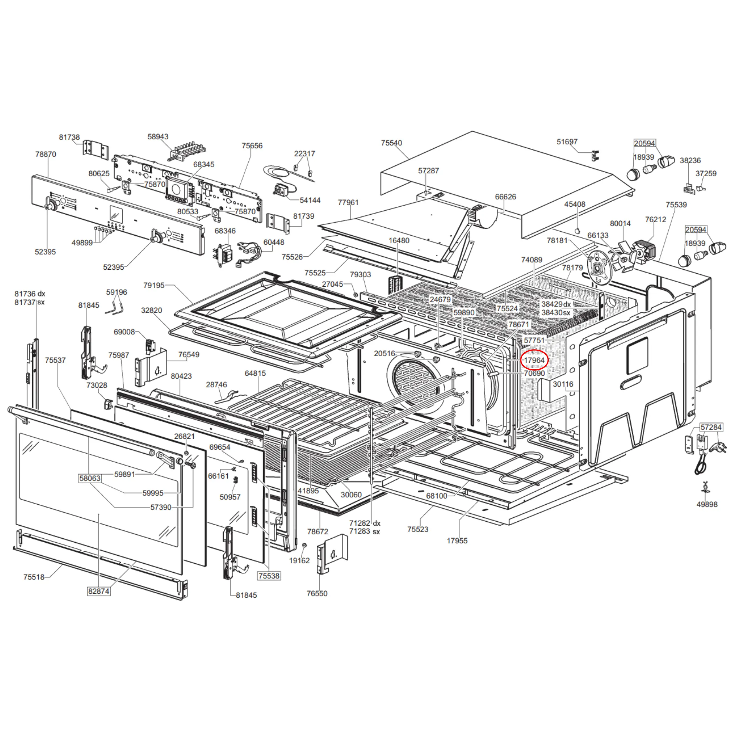 754131959 Smeg, Whirlpool 700Mm Oven Door Seal 580Mm x 320Mm - SE264, 481246818111, 754130475 - Fast Spares