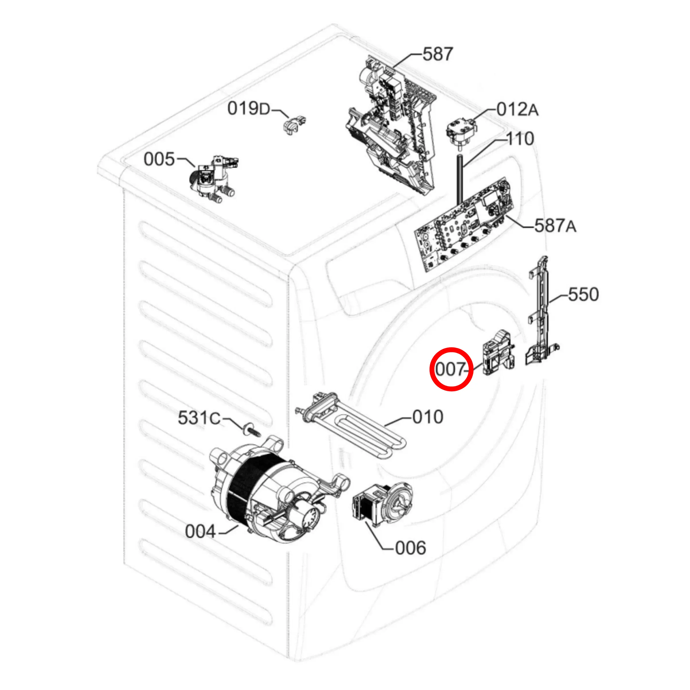8084553034 Door Lock – AEG Electrolux Simpson Westinghouse Front Load Washer Replacement (808455303) - Fast Spares