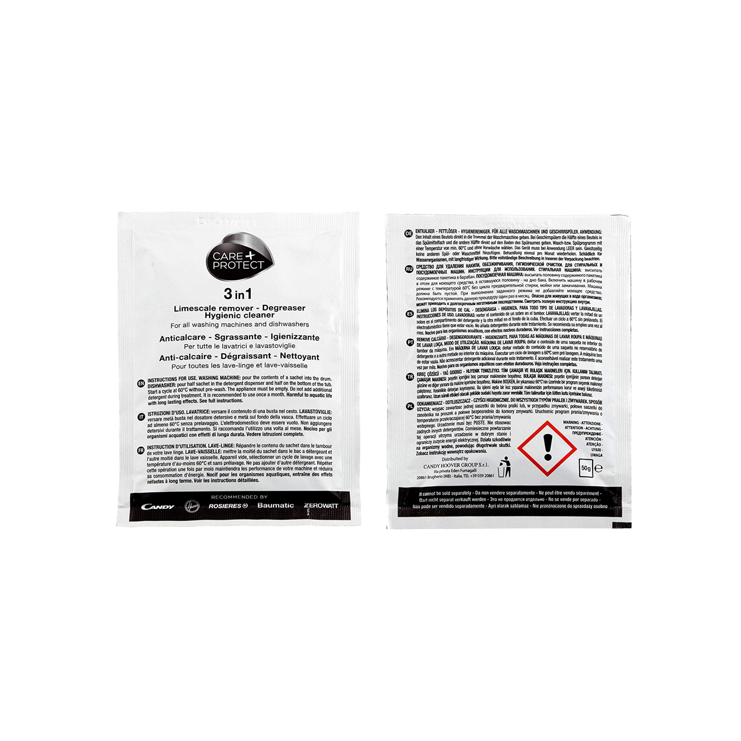 Care & Protect3 In 1 Limescale Remover, Degreaser, Hygienic Cleaner 50G 35601768