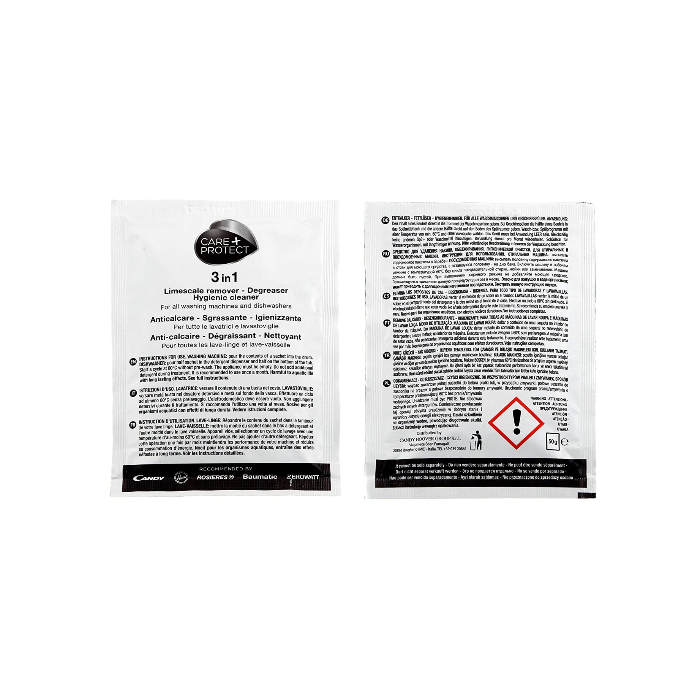 Care & Protect3 In 1 Limescale Remover, Degreaser, Hygienic Cleaner 50G 35601768 - Fast Spares