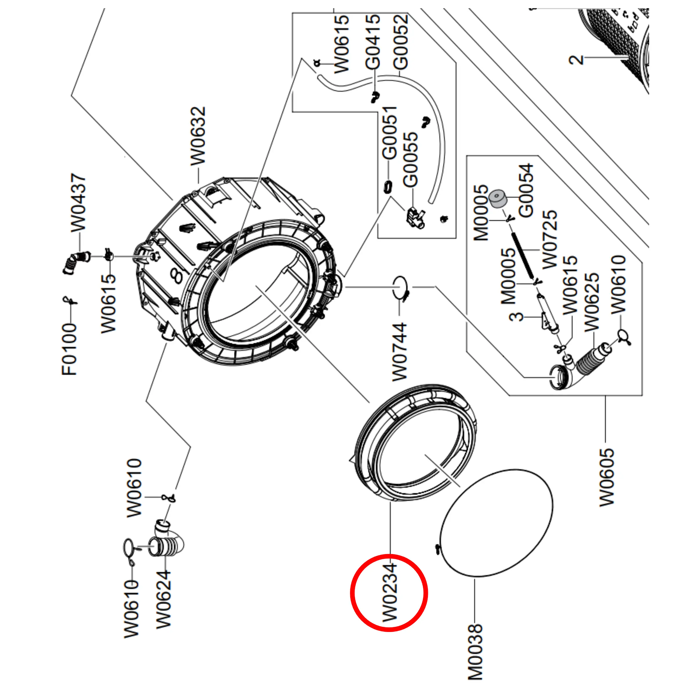 DC64-01602A Samsung Washing Machine Door Seal - Fast Spares