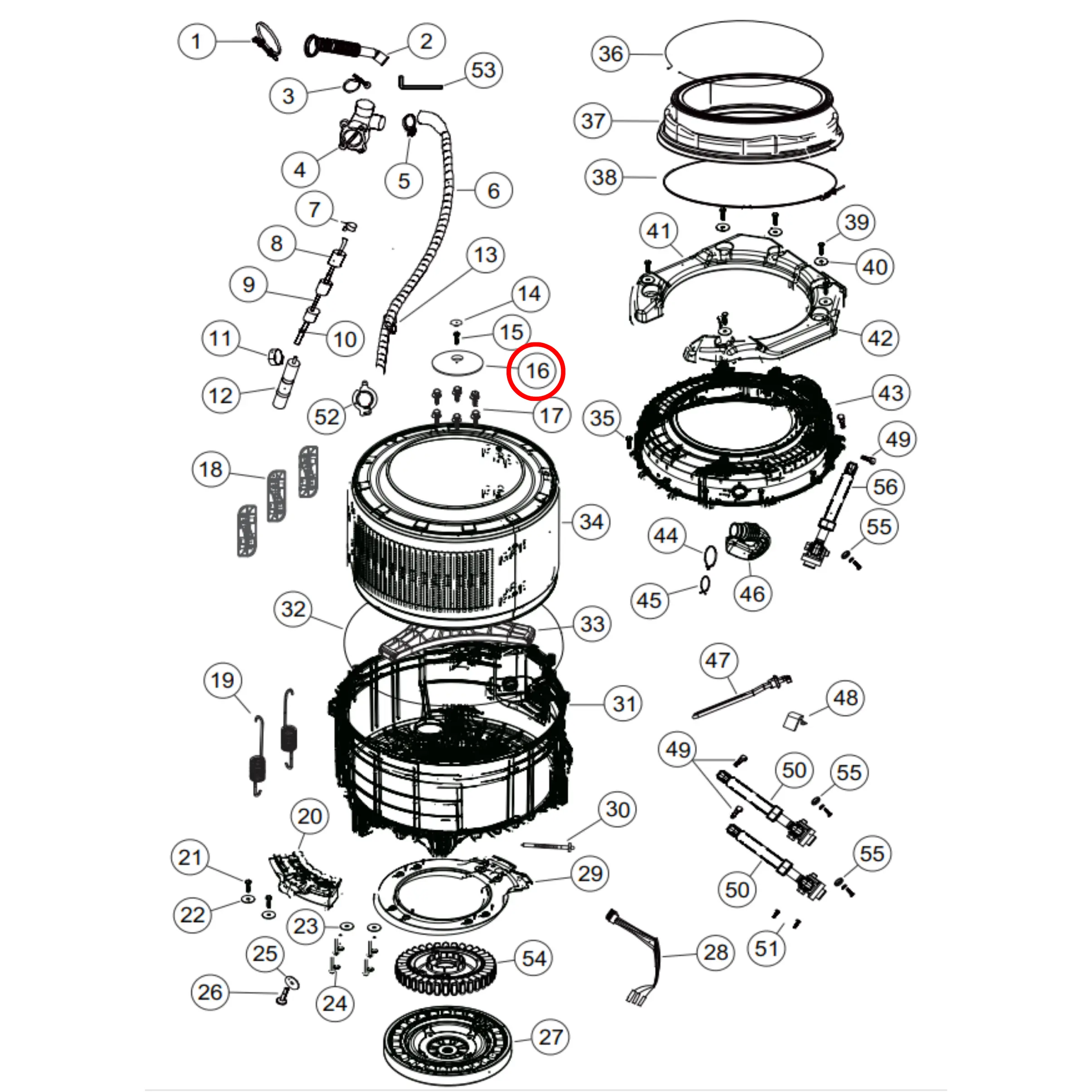 H0020201869 Fisher & Paykel, Haier Washing Machine Drum Rear Cover - Fast Spares