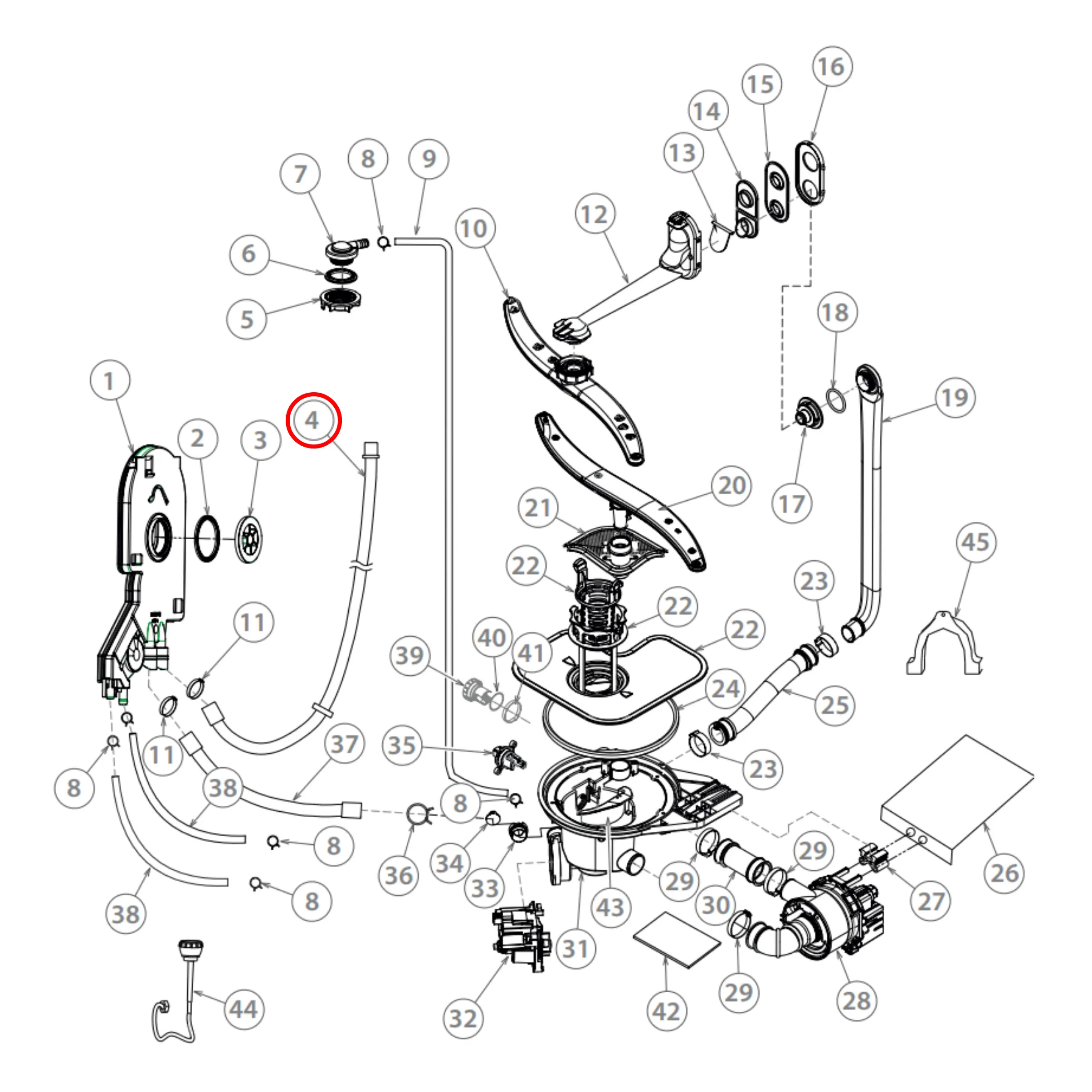 Fisher & Paykel Dishwasher Long Drain Hose – H0120200643 - Fast Spares