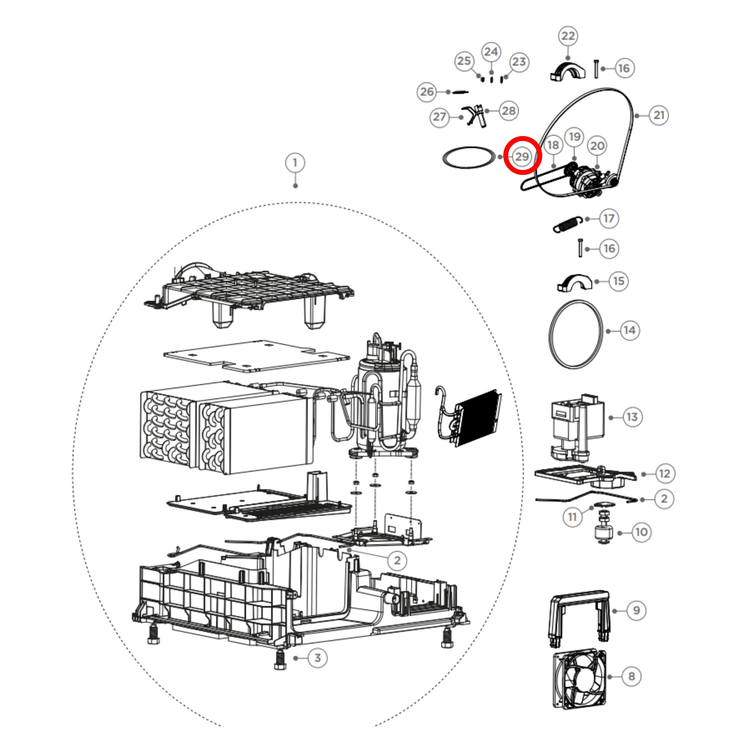 Fisher & Paykel, Haier Dryer Fan Blower Belt Chloroprene PHE 330 - 2000188, H0180300058 - Fast Spares