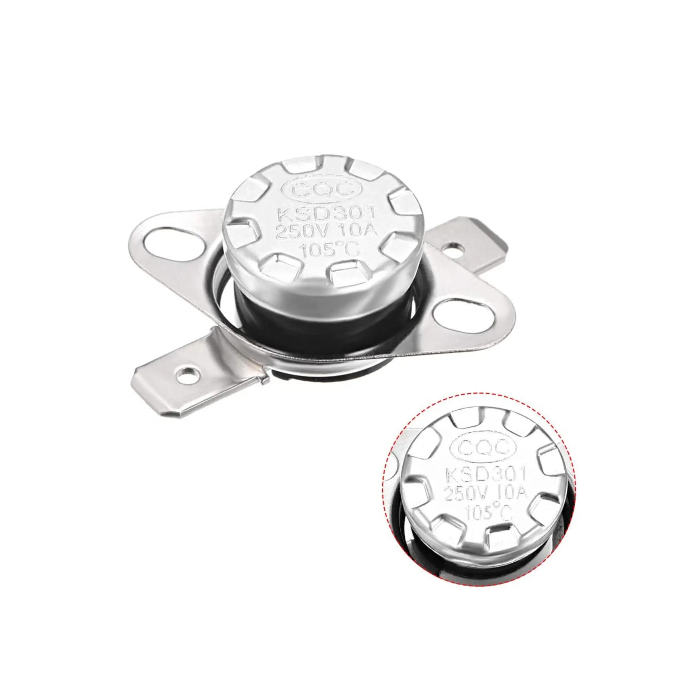 KSD301 105C Normally Open Thermal Control 250V 10A - Fast Spares