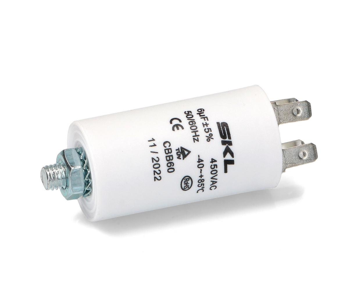 CAP006MS Universal capacitor 6µF Size Ø30x57mm 450Vac Fast Spares