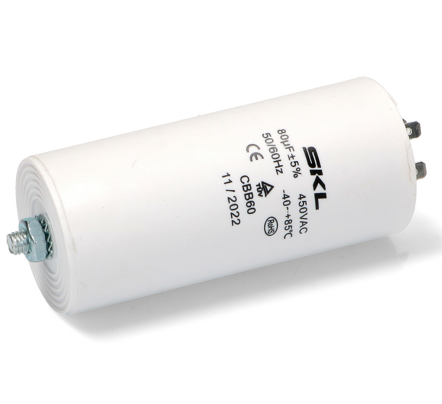 CAP080MS Capacitor 80µF Ø55x120mm 450V Metal with Stud Fast Spares