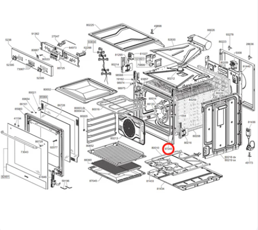 754132057 Omega, Smeg Oven Door Seal 440Mm X 360Mm - 754131666 Fast Spares