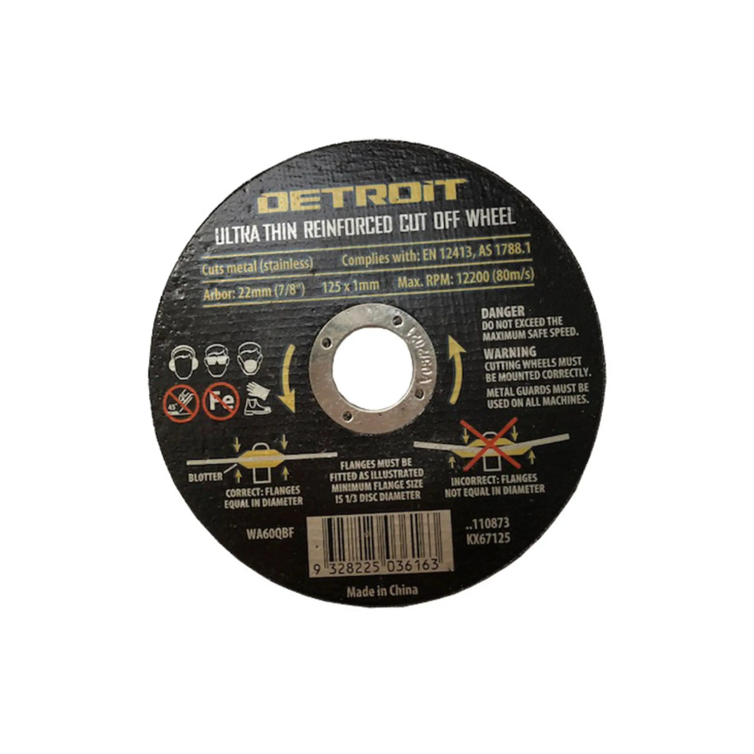 T269 Cut Off Disk 125 x 1.0 x 22mm - Fast Spares