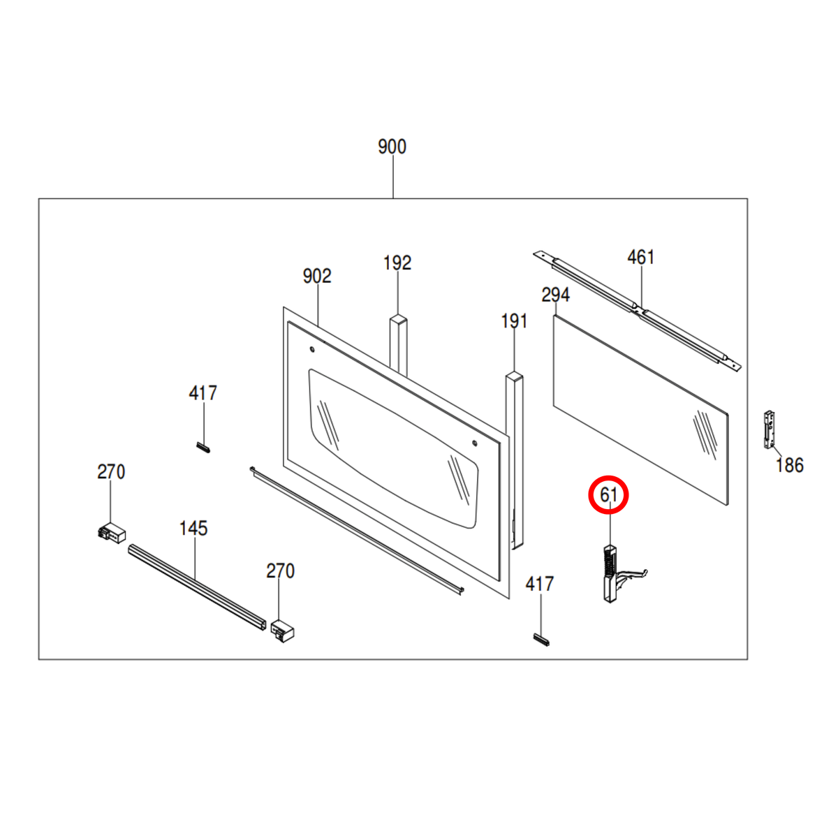 013S64 Emilia Oven Door Hinges Pair