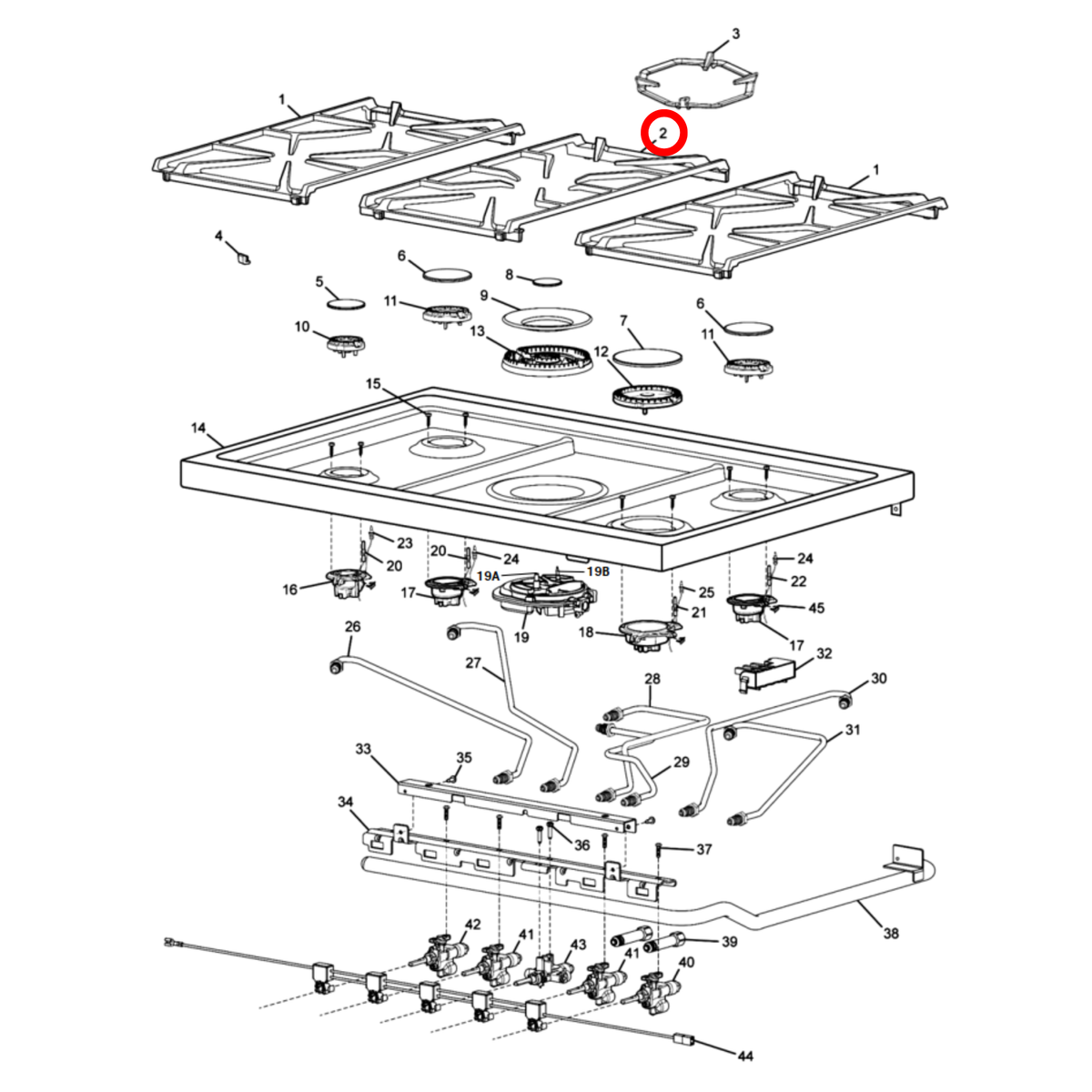 140195305010 Westinghouse Cooktop Centre Trivet Wok - A19530701, A19530501