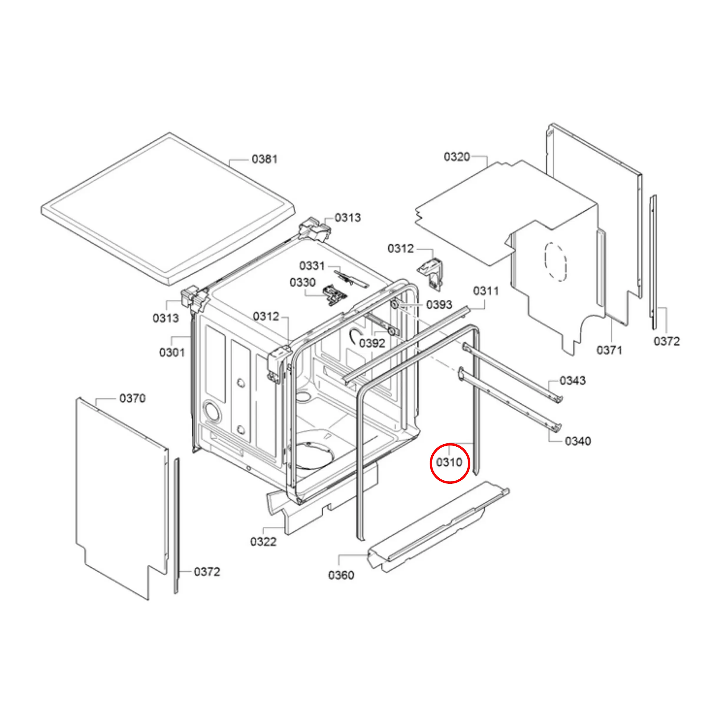 00263096 Bosch Dishwasher Tub Seal Perth Appliance Spares