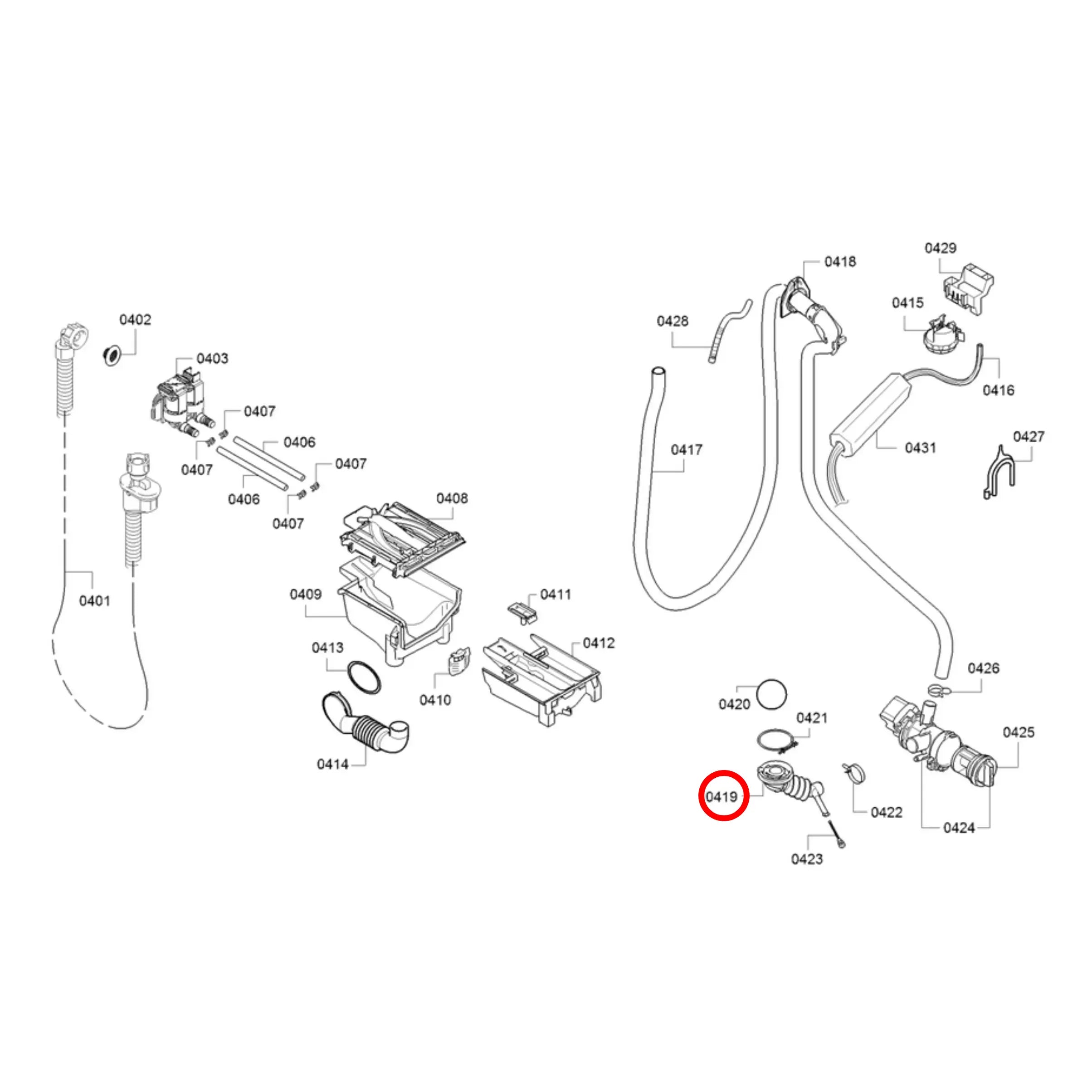 00659871 Bosch Washing Machine Hose-sump Eco-Hose-Sump Perth Appliance Spares