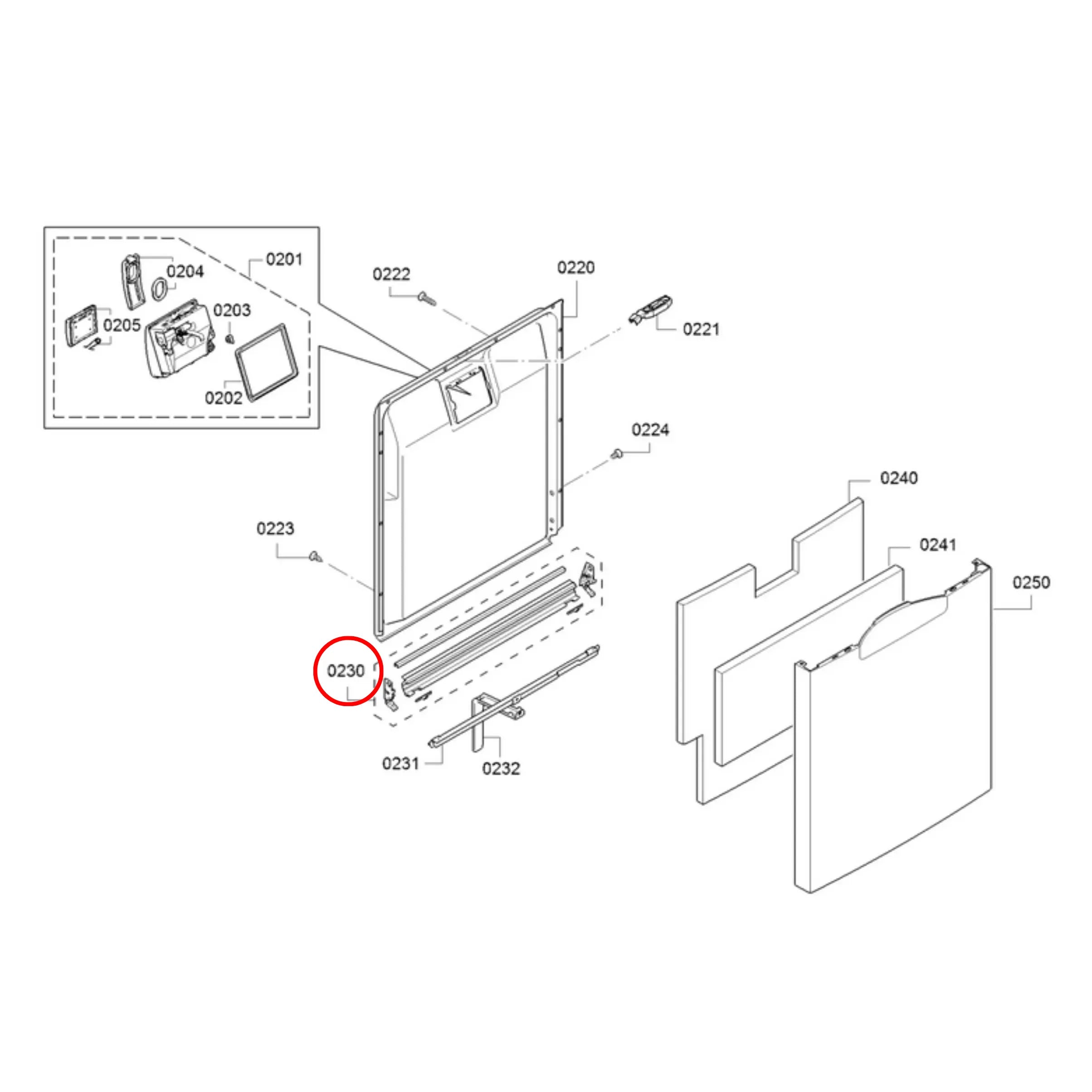 00668079 Bosch, Siemens Dishwasher Bottom Door Seal Perth Appliance Spares