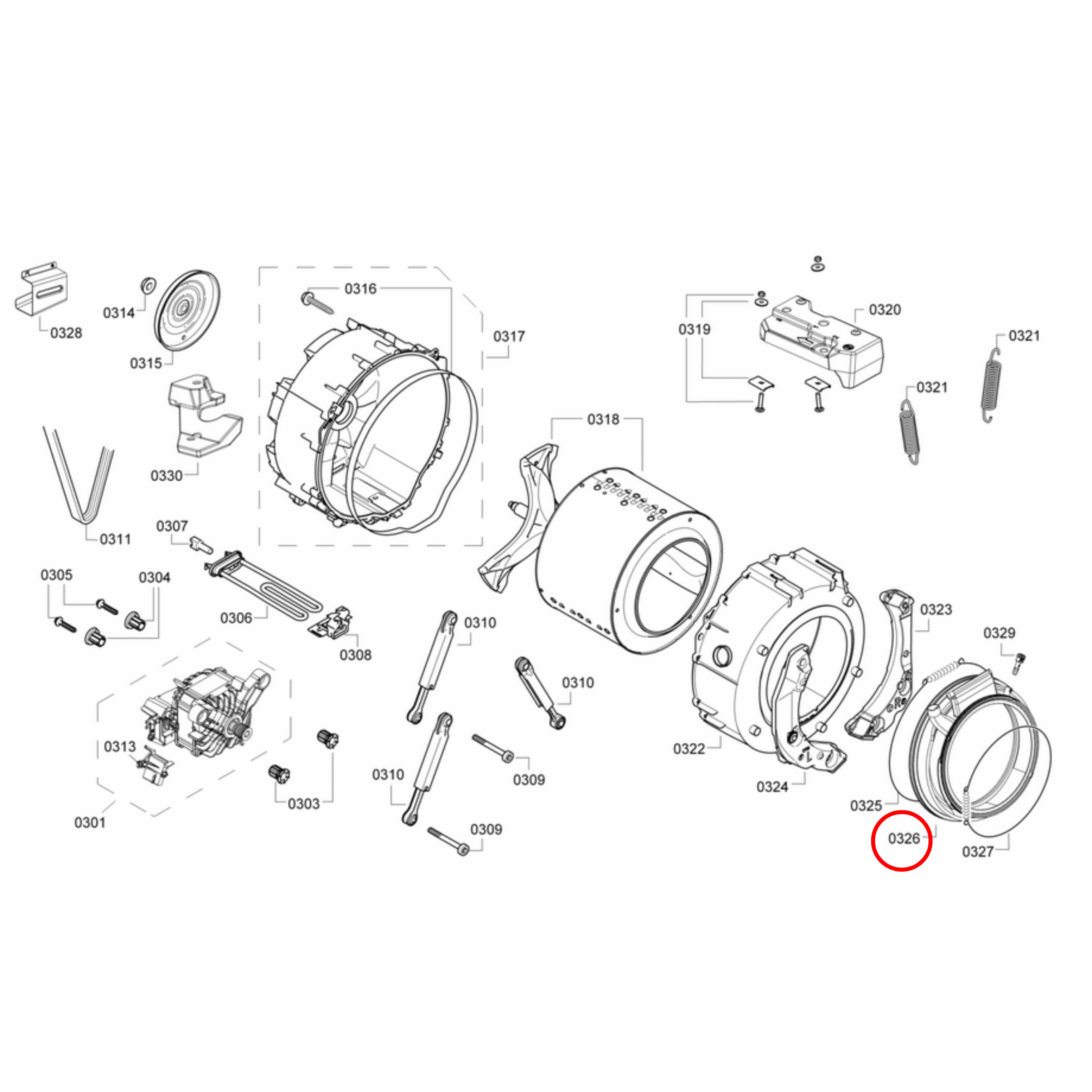 00684526 Bosch Front Load Washing Machine Door Gasket With Nozzle Perth Appliance Spares