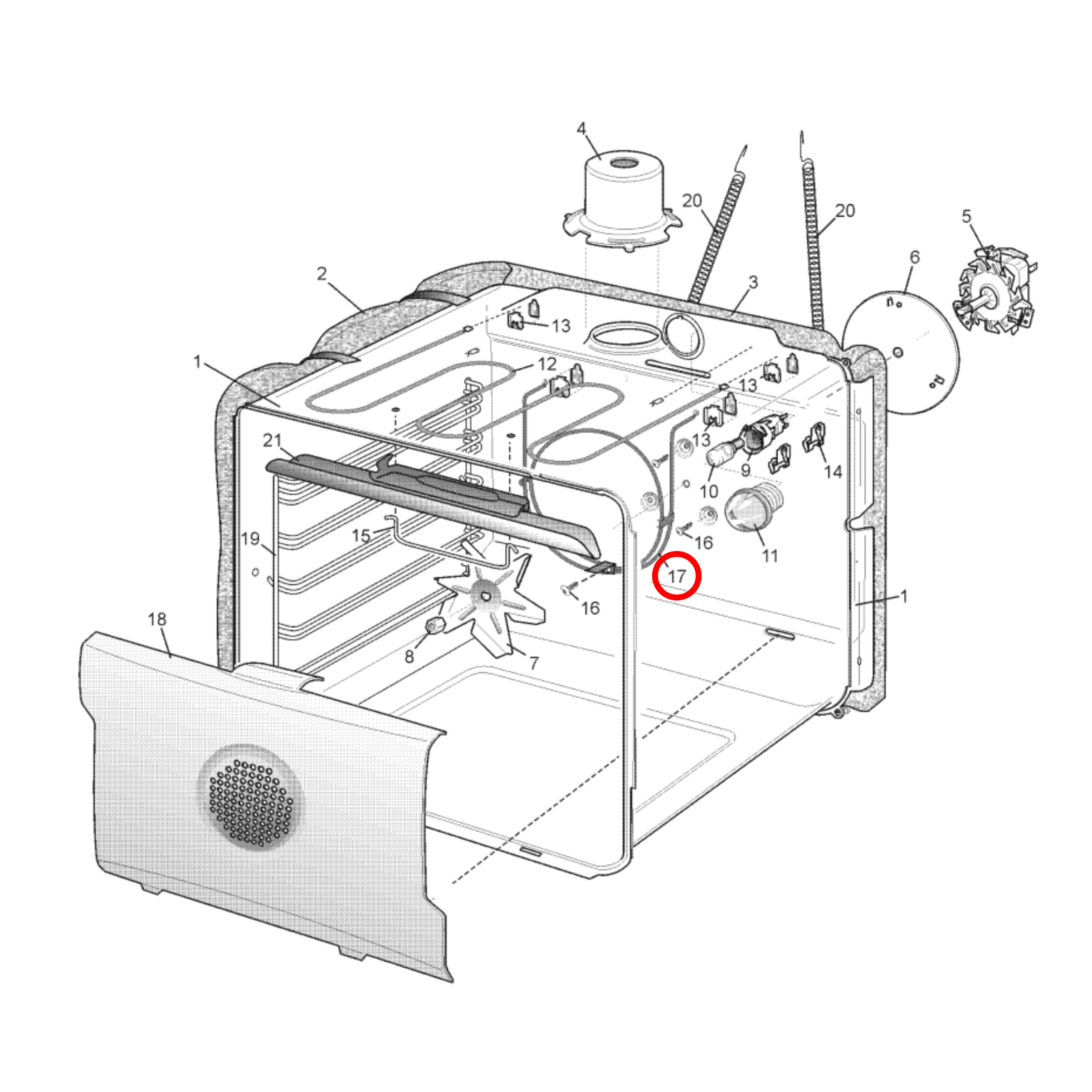 0122004506 Oven Heating Element 2200W for Chef, Electrolux, Simpson, Westinghouse – SE100