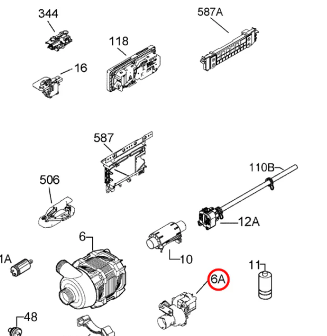 140000443022 AEG, Electrolux Washing Machine Drain Pump 1113172306 Electrolux