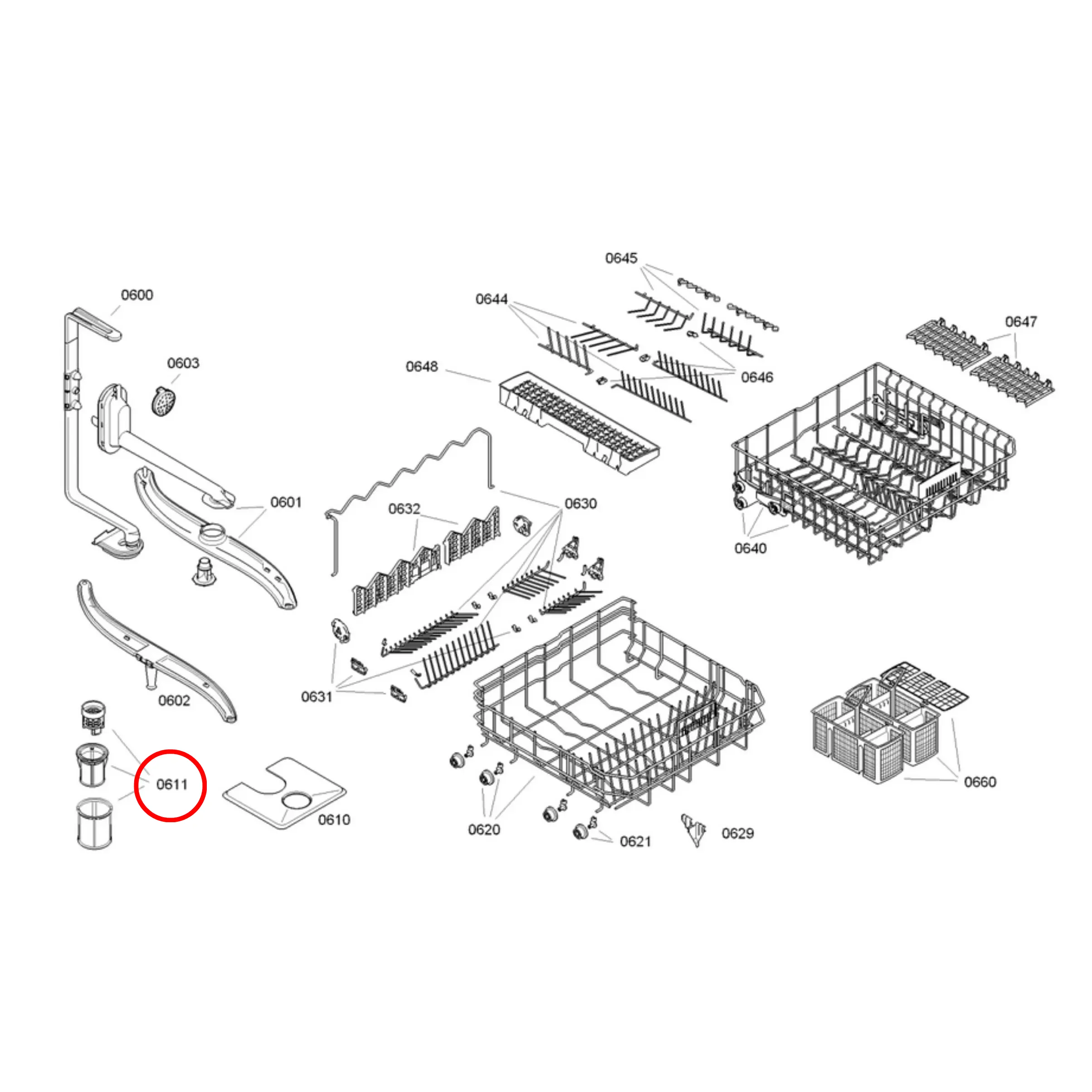 17008311 Bosch Dishwasher Filter Mesh Micro - 10002494 Fast Spares