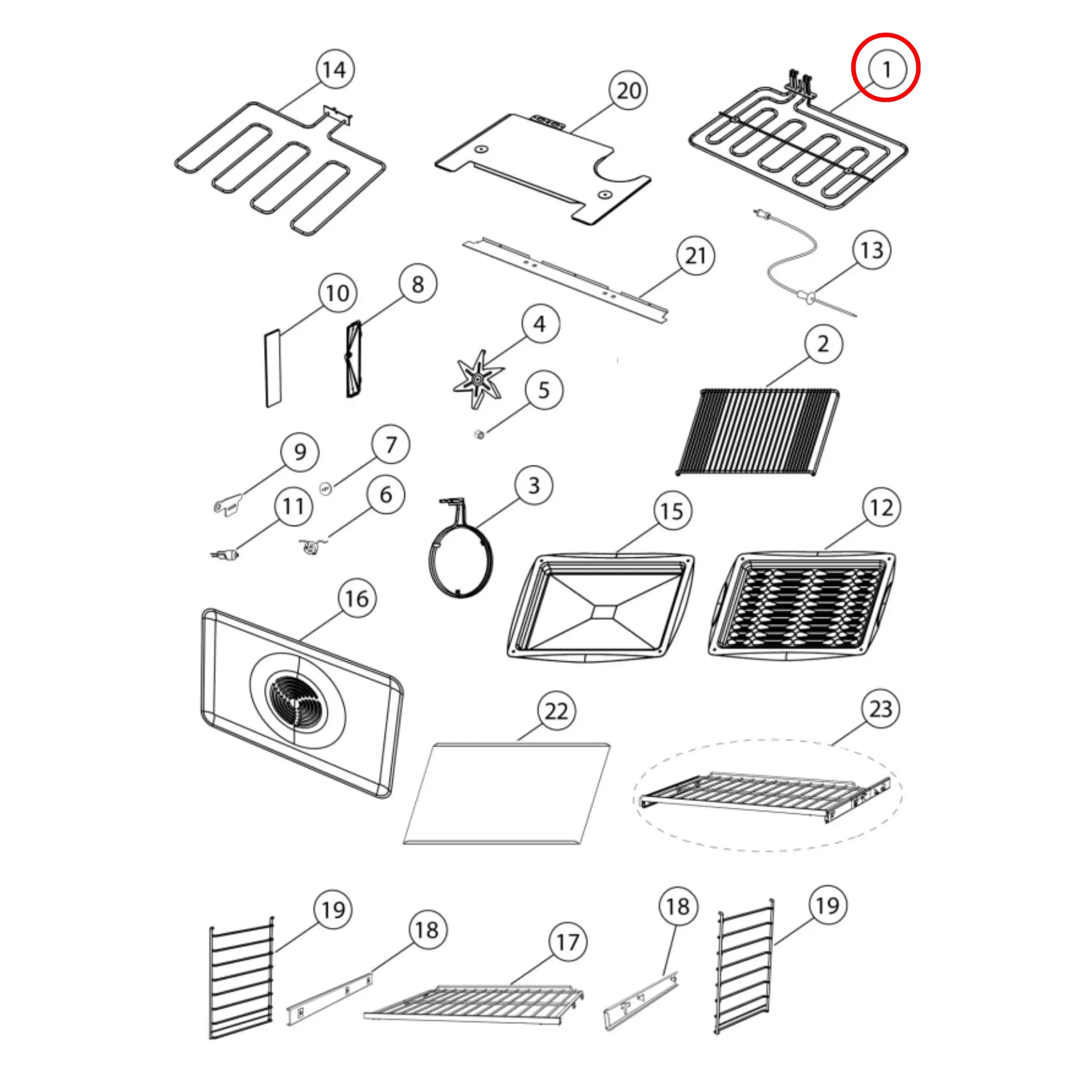 547141 Fisher & Paykel Oven Grill Heating Element 4400W Perth Appliance Spares