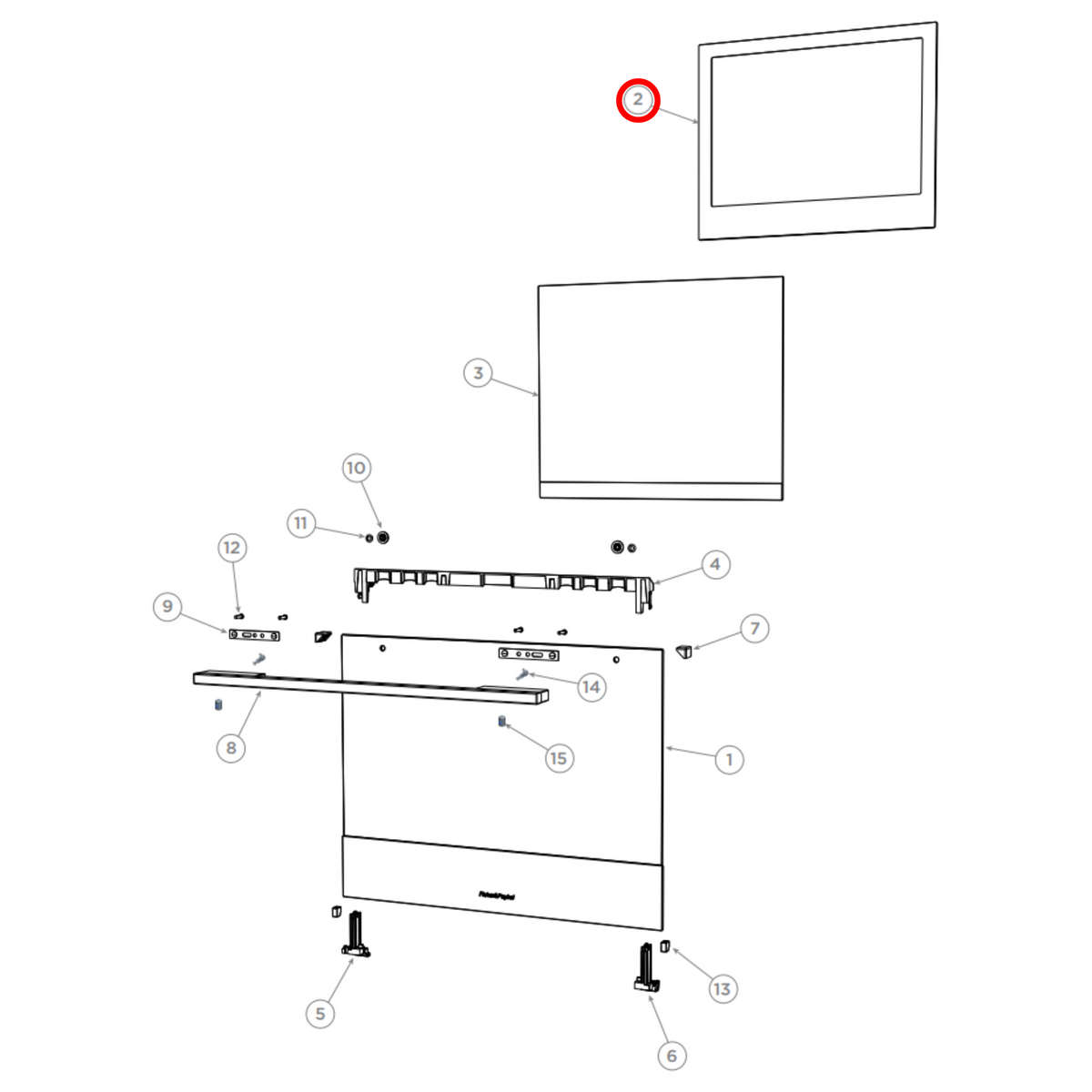 563300P Fisher & Paykel Oven Inner Door Glass - 561099P