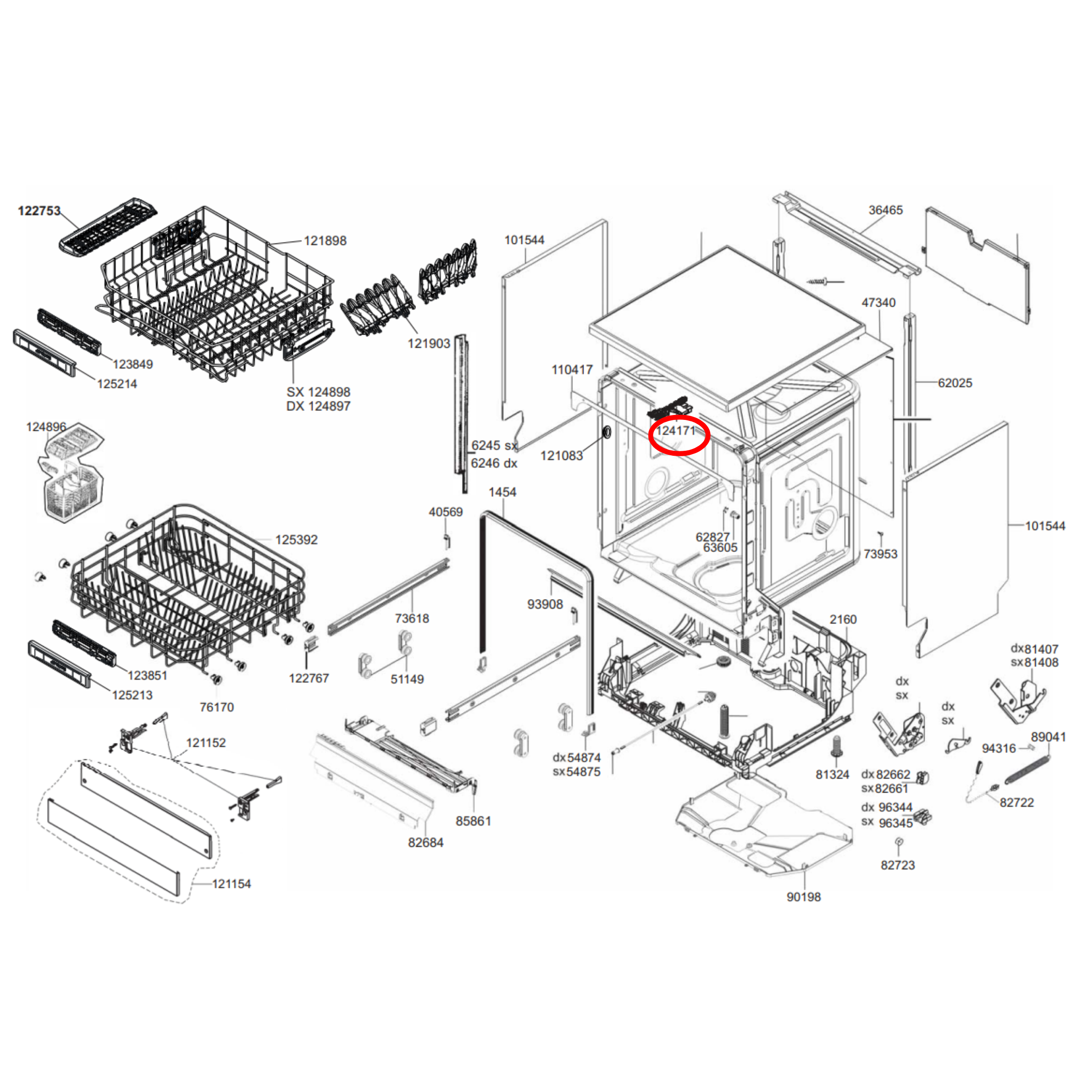 Smeg Dishwasher Door Lock & Spacer Kit – 690074493, 697690348