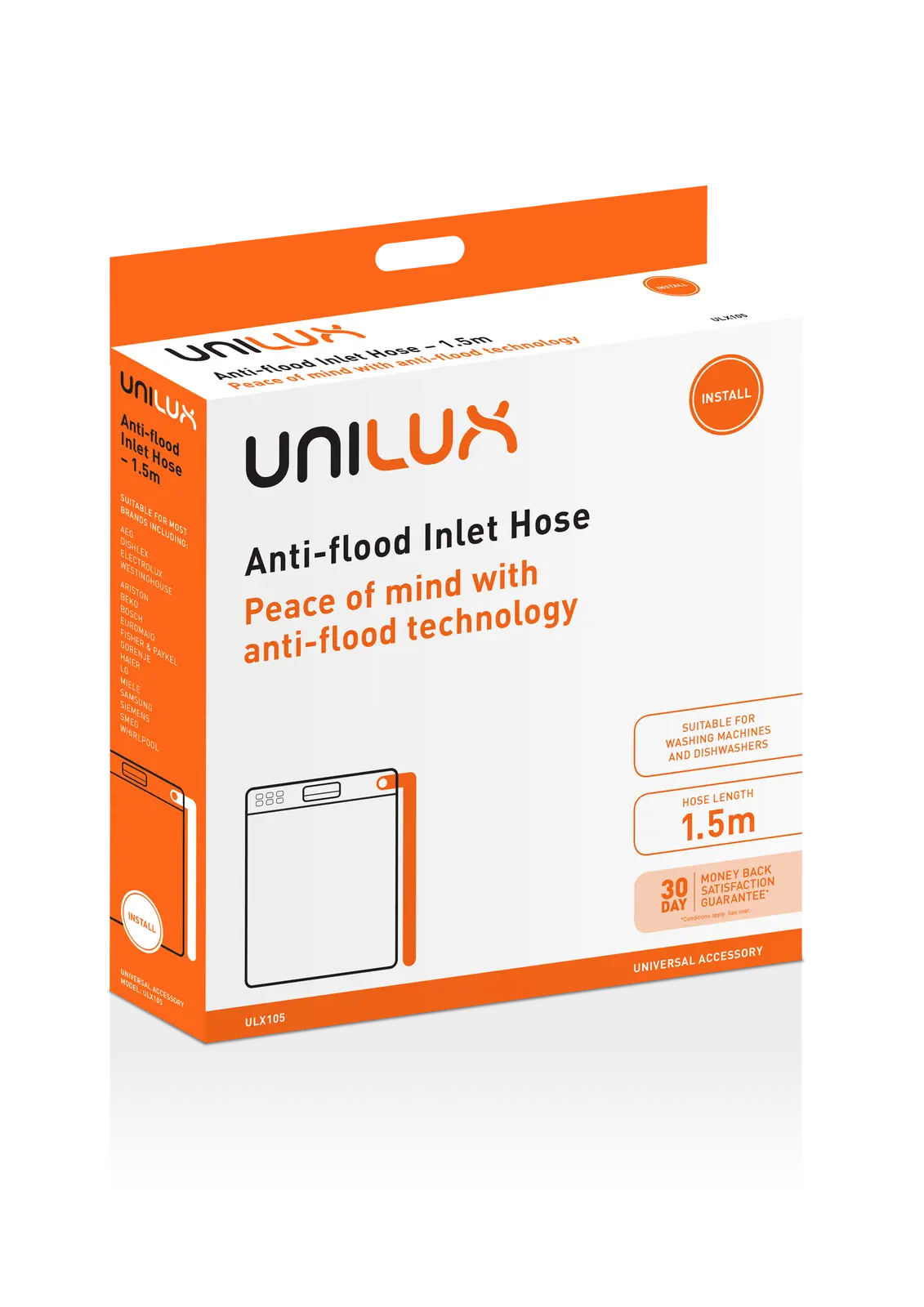 Genuine ULX105 AEG Washing Machine Anti Flood Inlet Hose 1.5 Meters Fast Spares