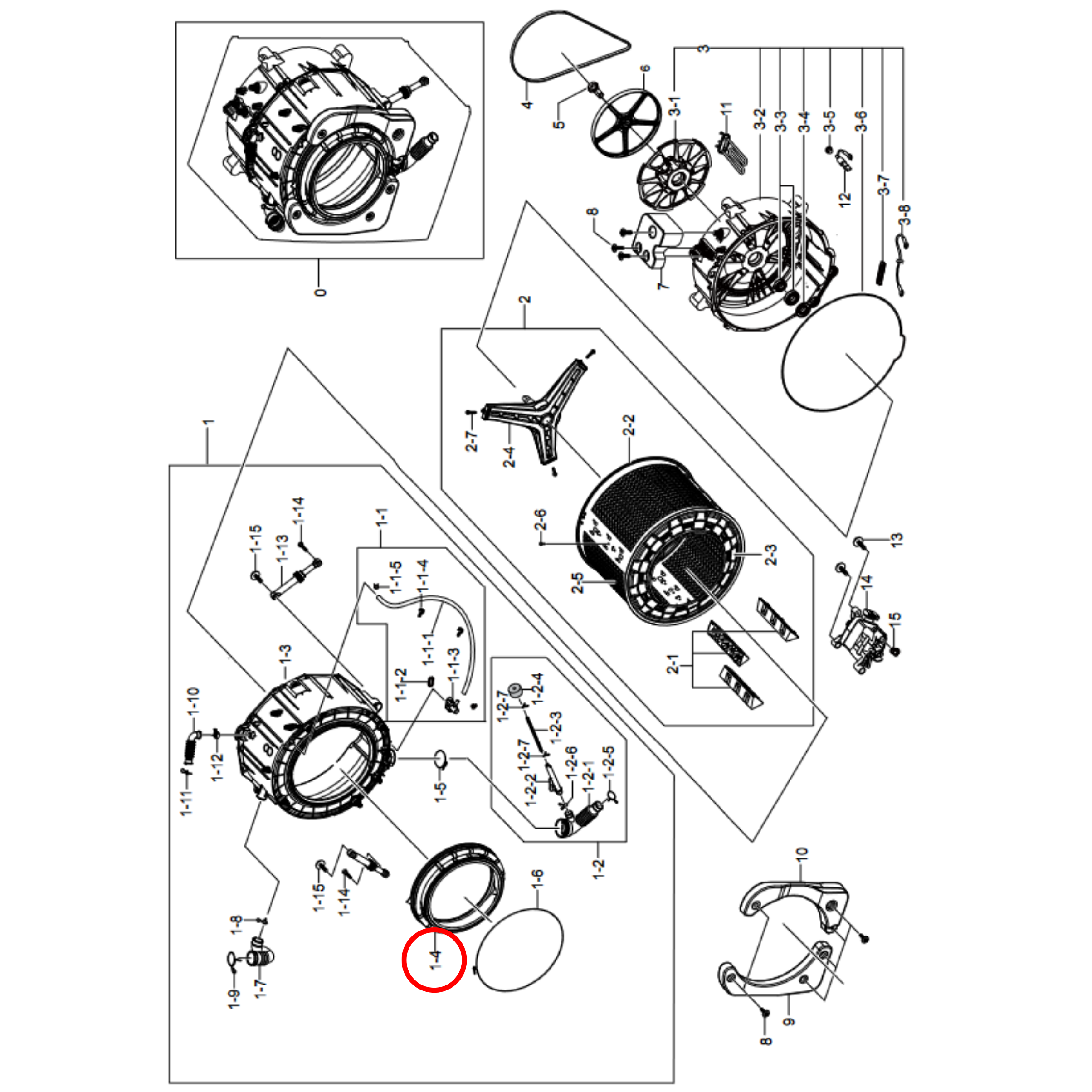 DC64-03198A Samsung Washing Machine Door Seal