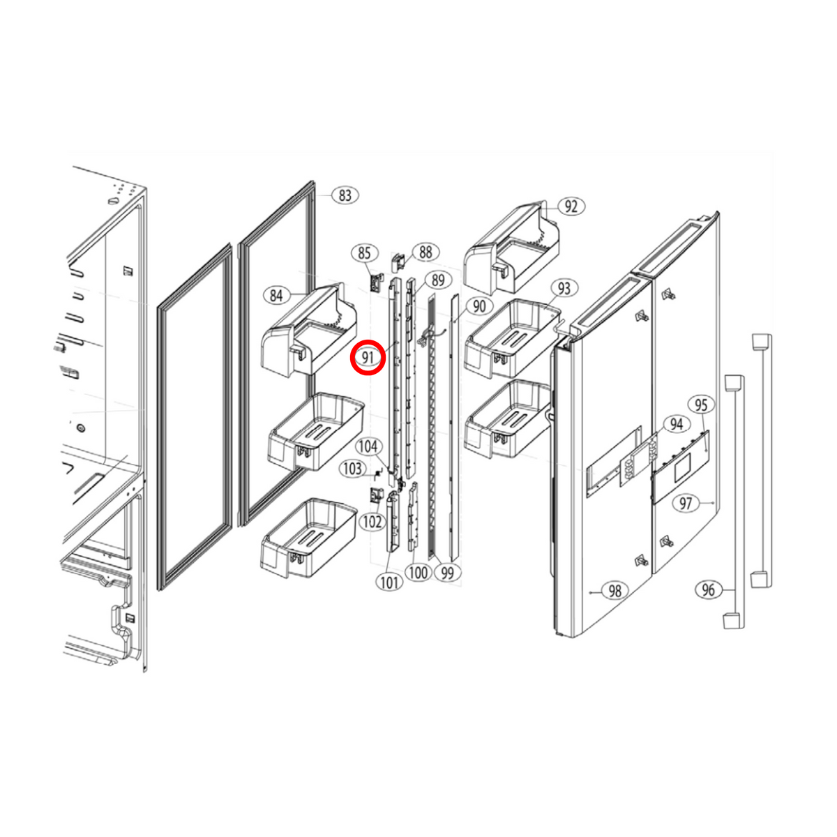 H0060218758 Haier Fridge Trim Mullion Vent