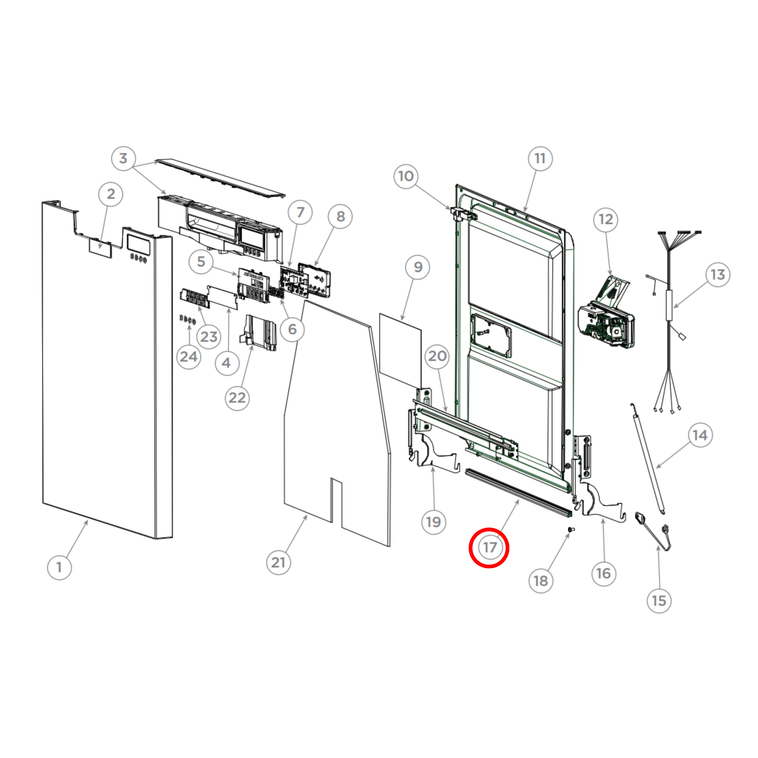Fisher & Paykel, Haier Dishwasher Inner Door Seal H0120200356