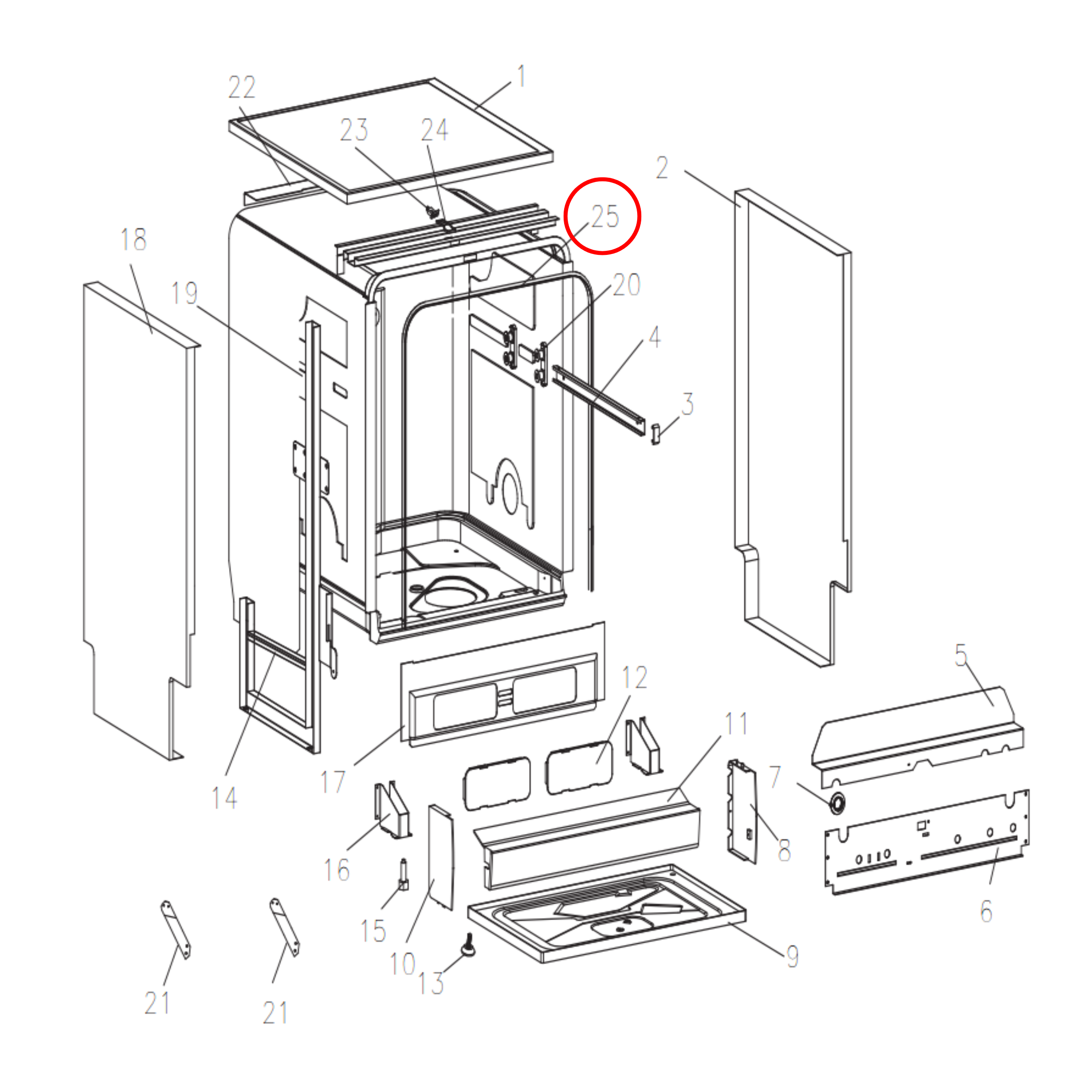 Fisher & Paykel / Haier Dishwasher Tub Seal – H0120300248E