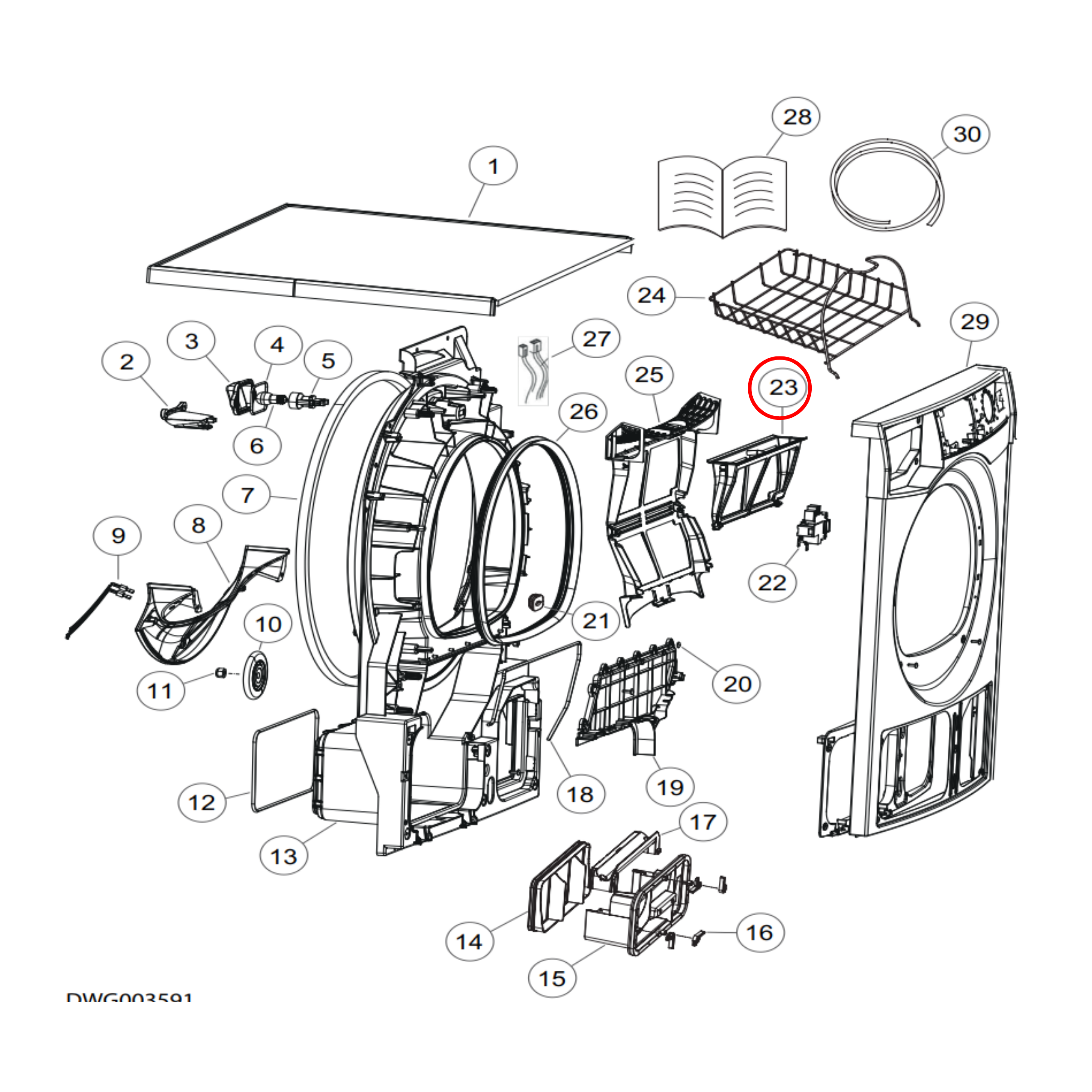 Haier, Fisher & Paykel Dryer Inner Lint Filter H0180200136