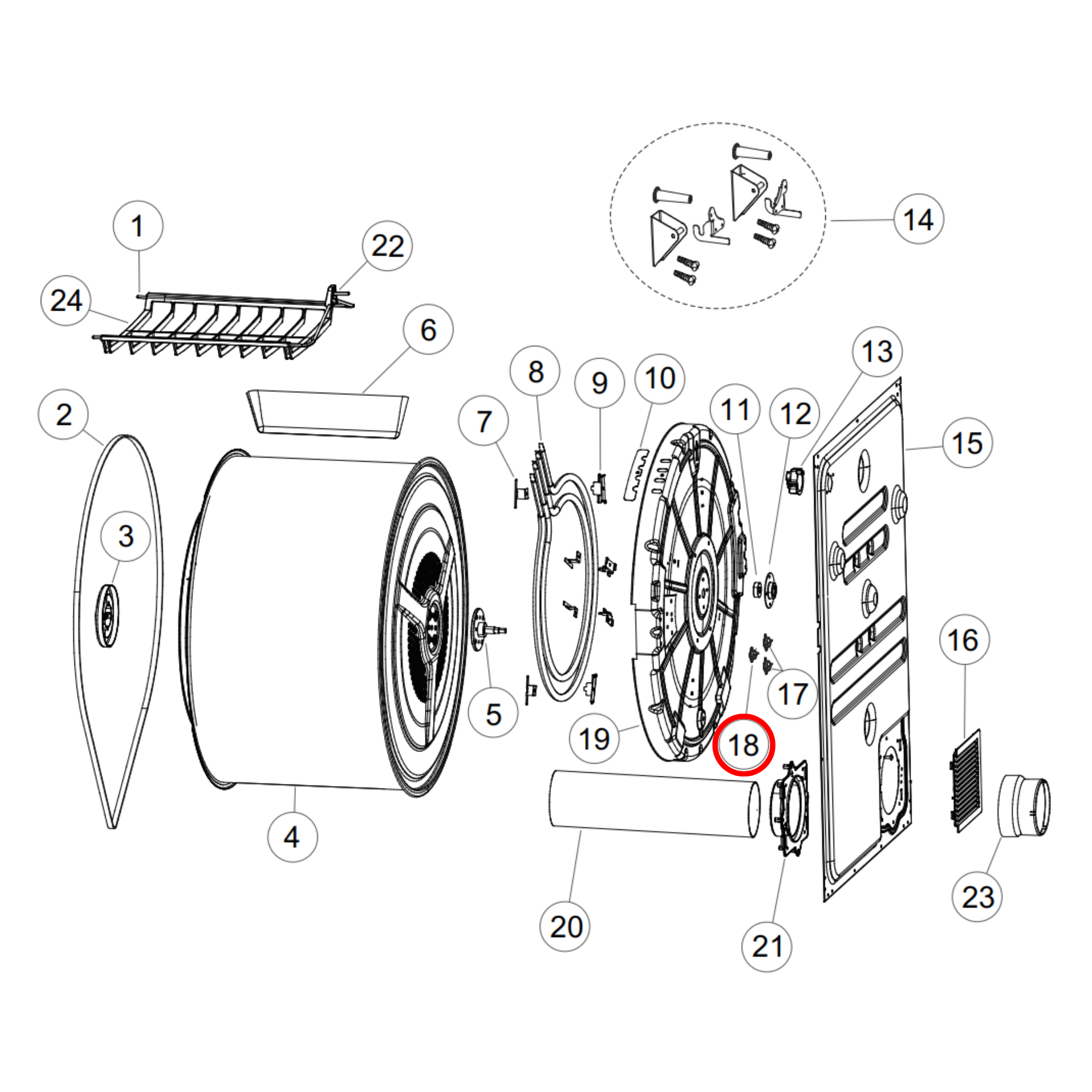 Fisher & Paykel, Haier Dryer Overheat Thermostat Kit H0184000025P