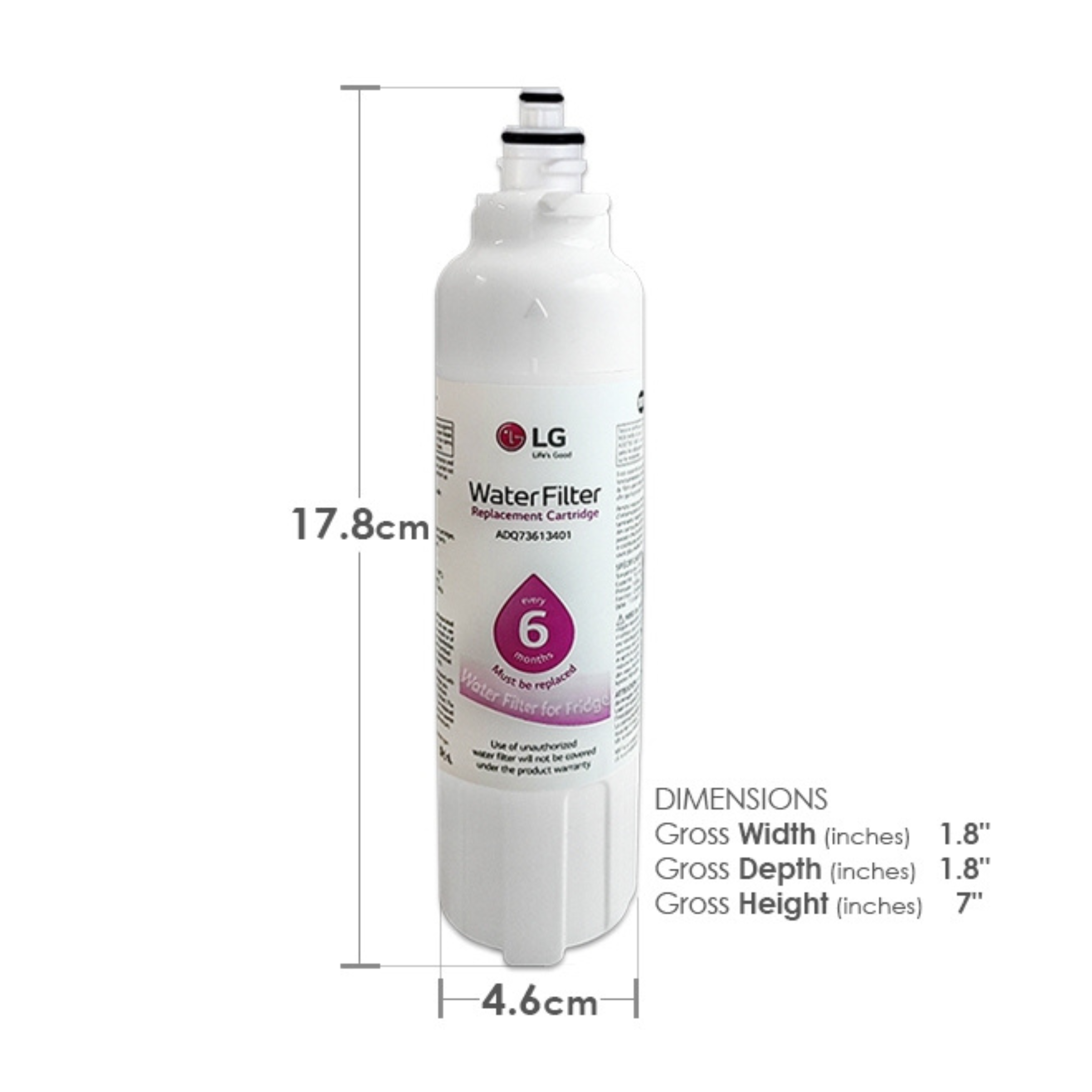 ADQ73613401 LG Fridge Water Filter Replacement Cartridge - LT800P Fast Spares