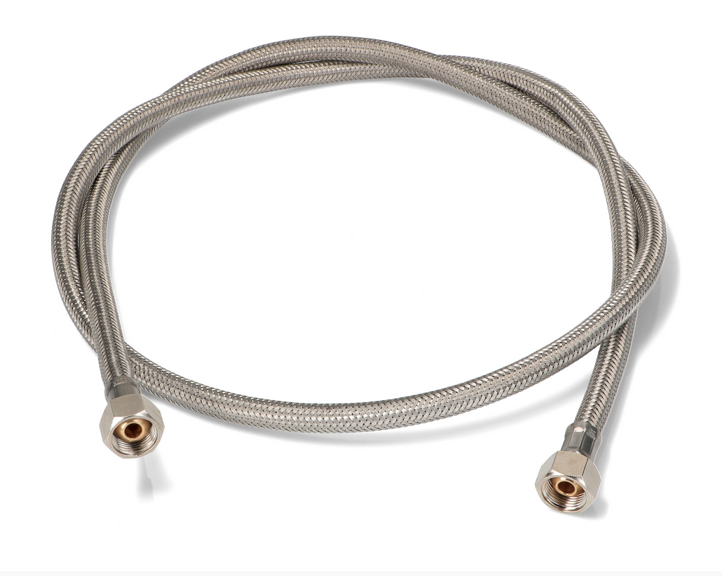 DN8 X2552IU 1.5M Universal Coffee Machine Flexible Inox Hose Striaght 3/8 x 3/8 BSP Female Fast Spares